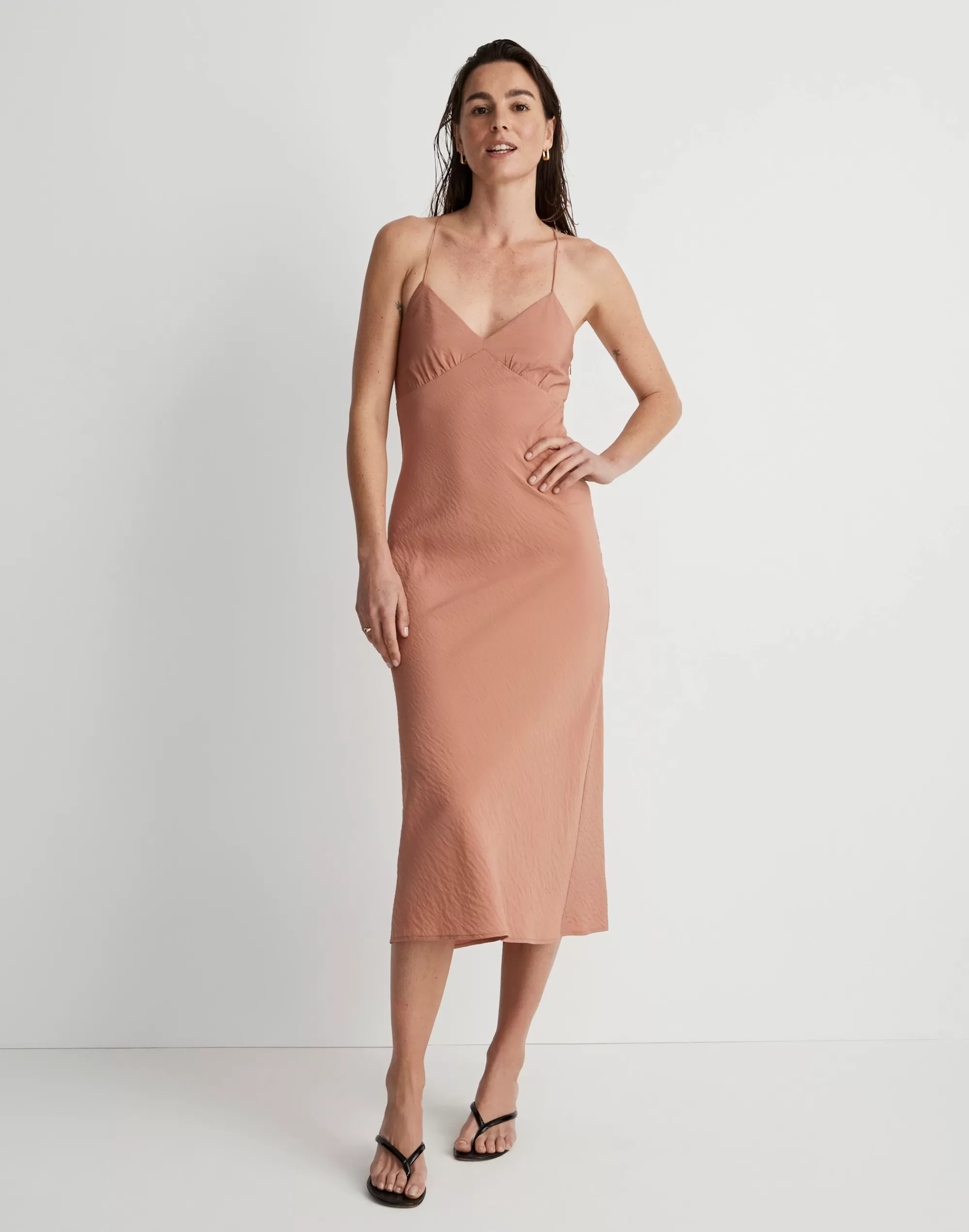 Madewell Dresses>Layton Midi Slip Dress Dried Rose