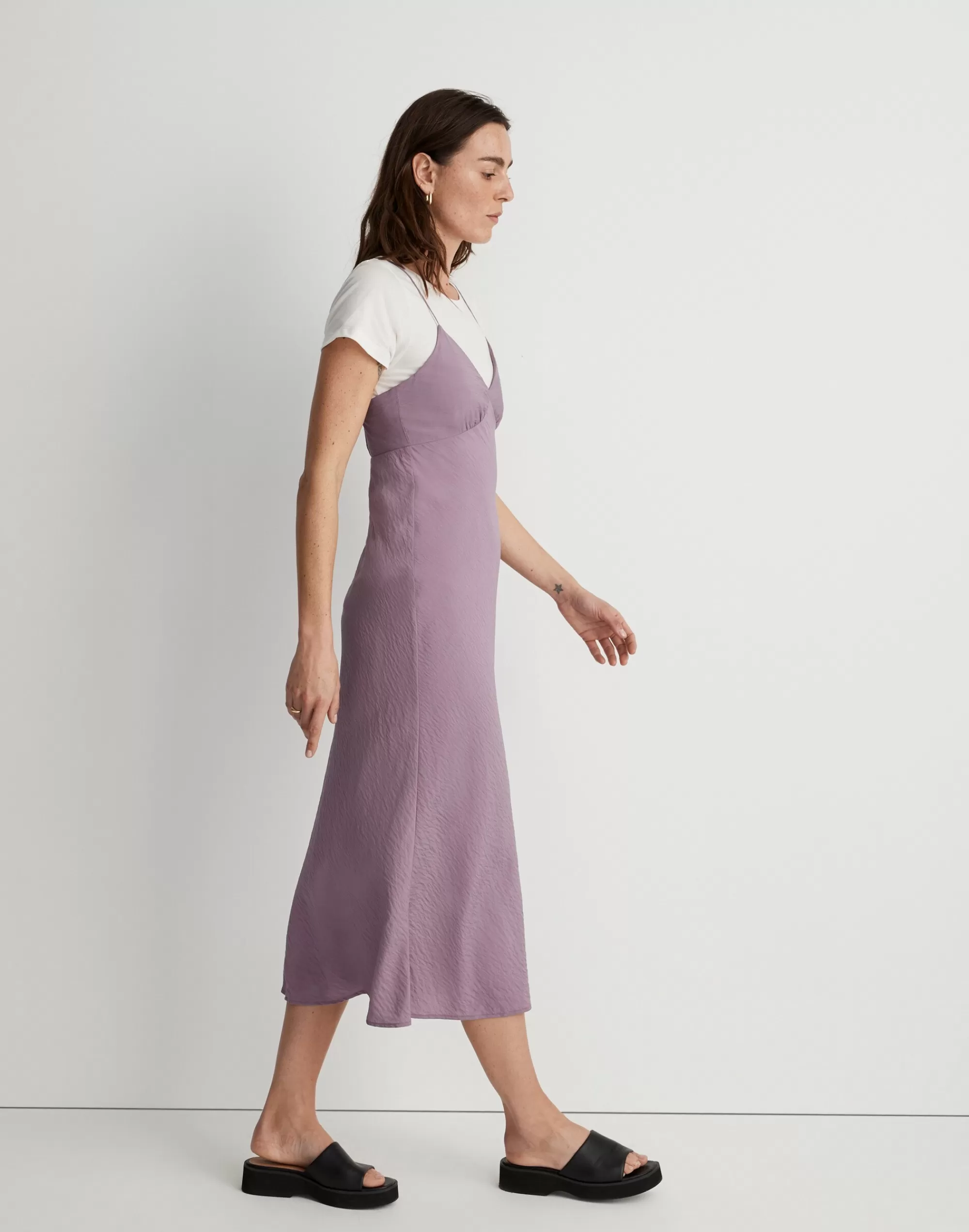 Madewell Dresses>Layton Midi Slip Dress Antique Purple