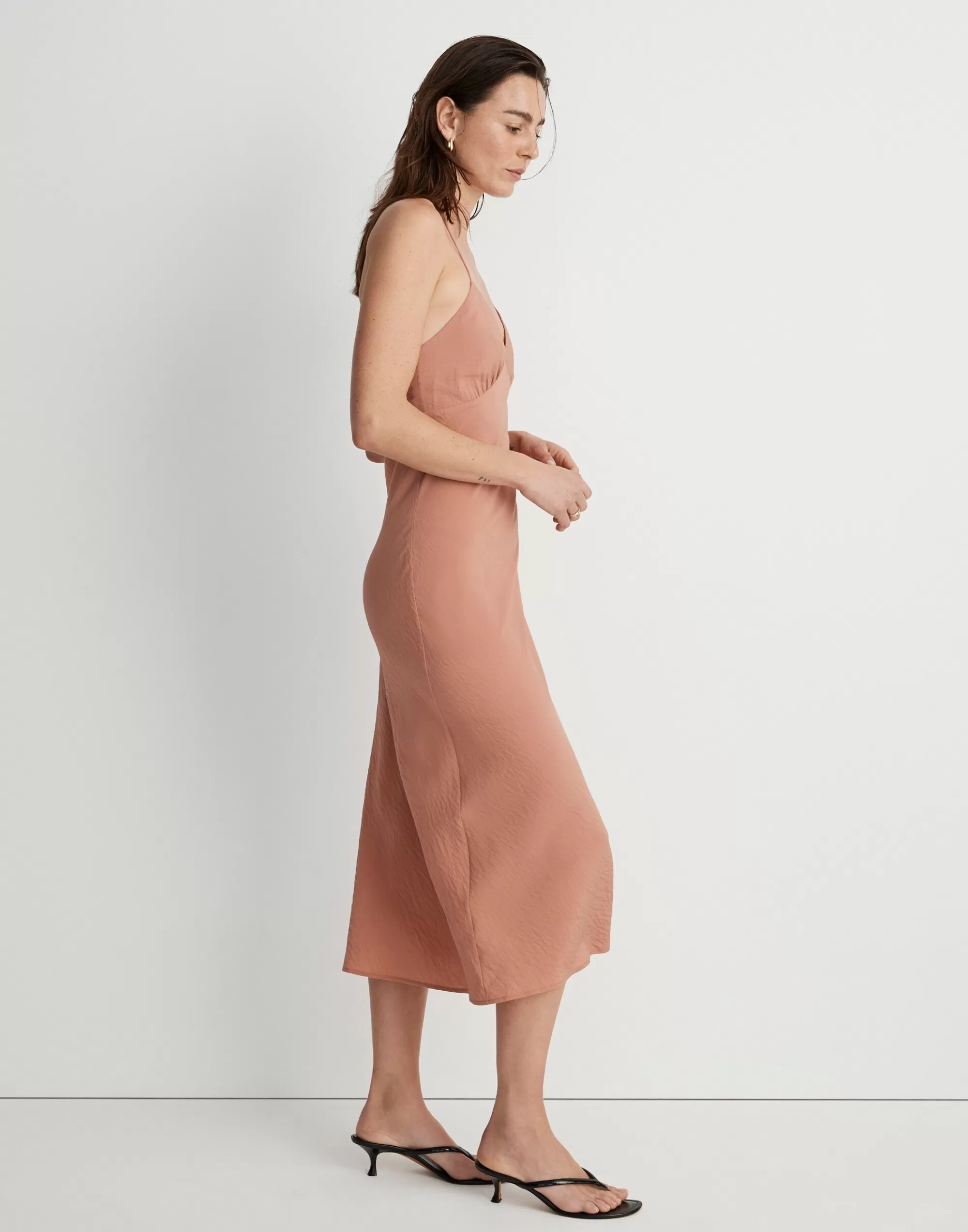 Madewell Dresses>Layton Midi Slip Dress Dried Rose