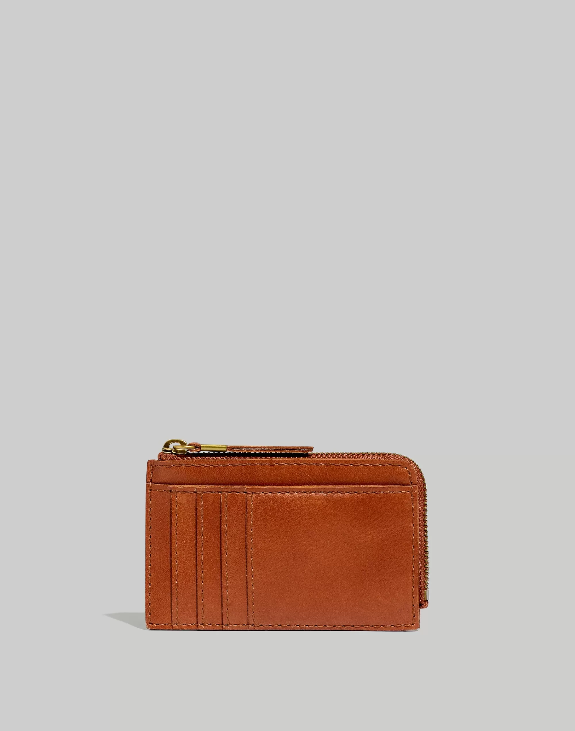 Madewell Leather Accessories>Leather Zip Card Case Wallet English Saddle