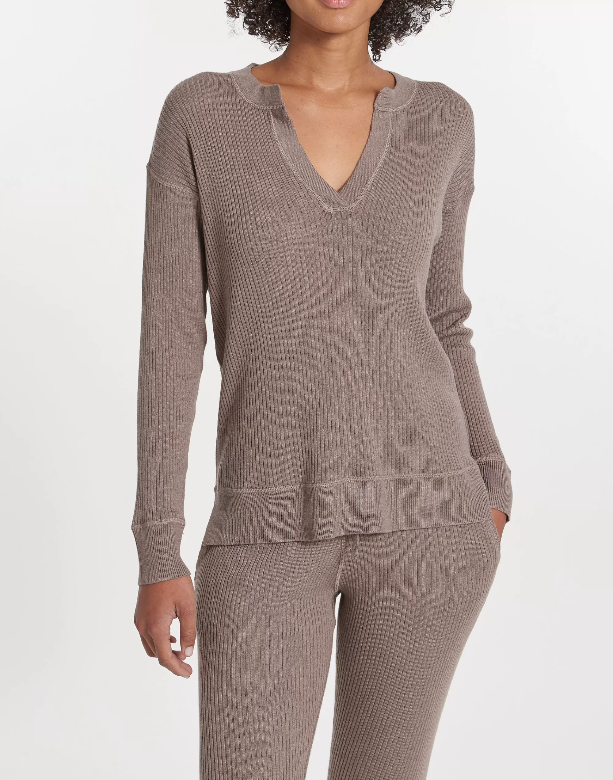 Madewell Pajamas>Leimere Cabo Split Neck Top Russet