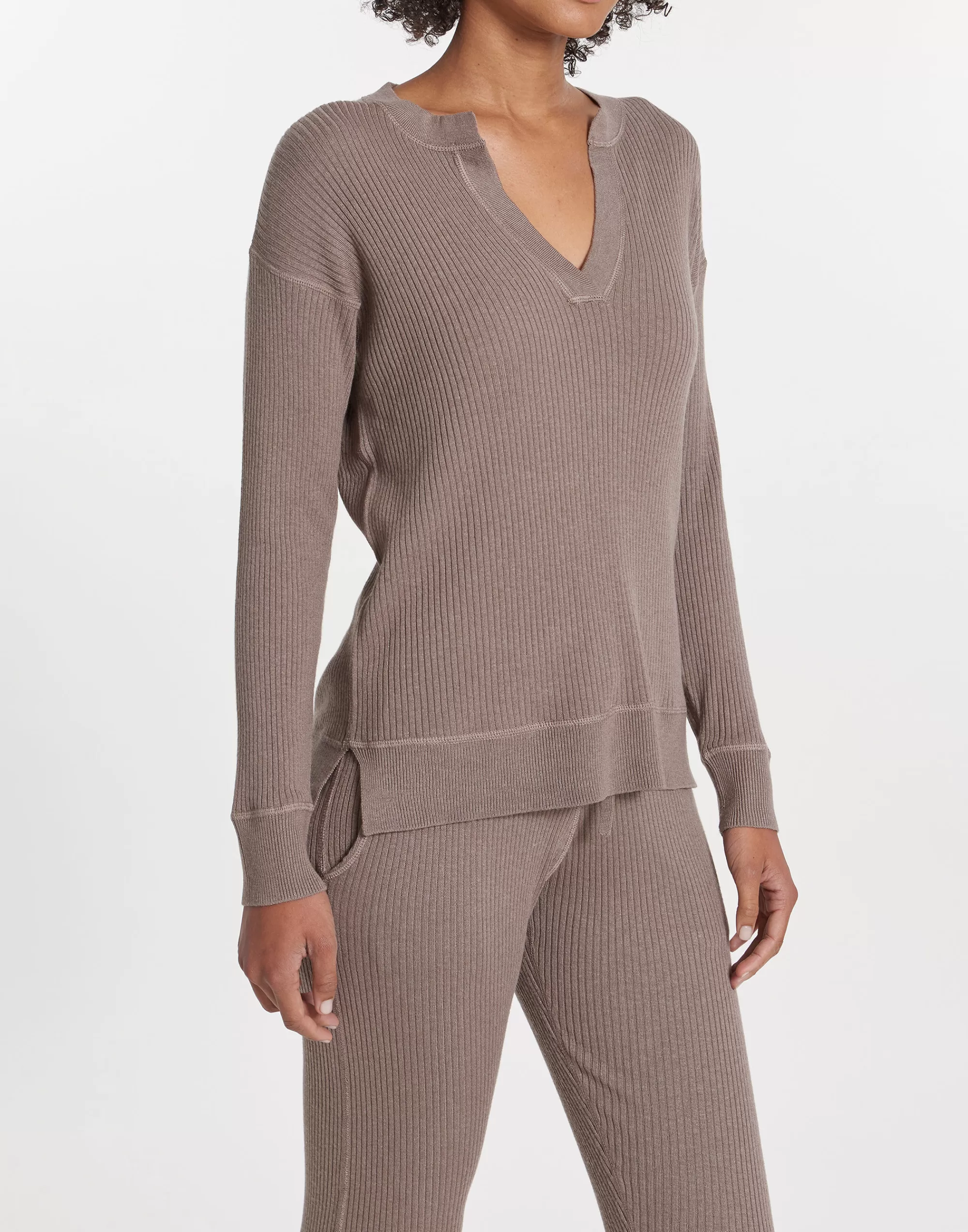 Madewell Pajamas>Leimere Cabo Split Neck Top Russet