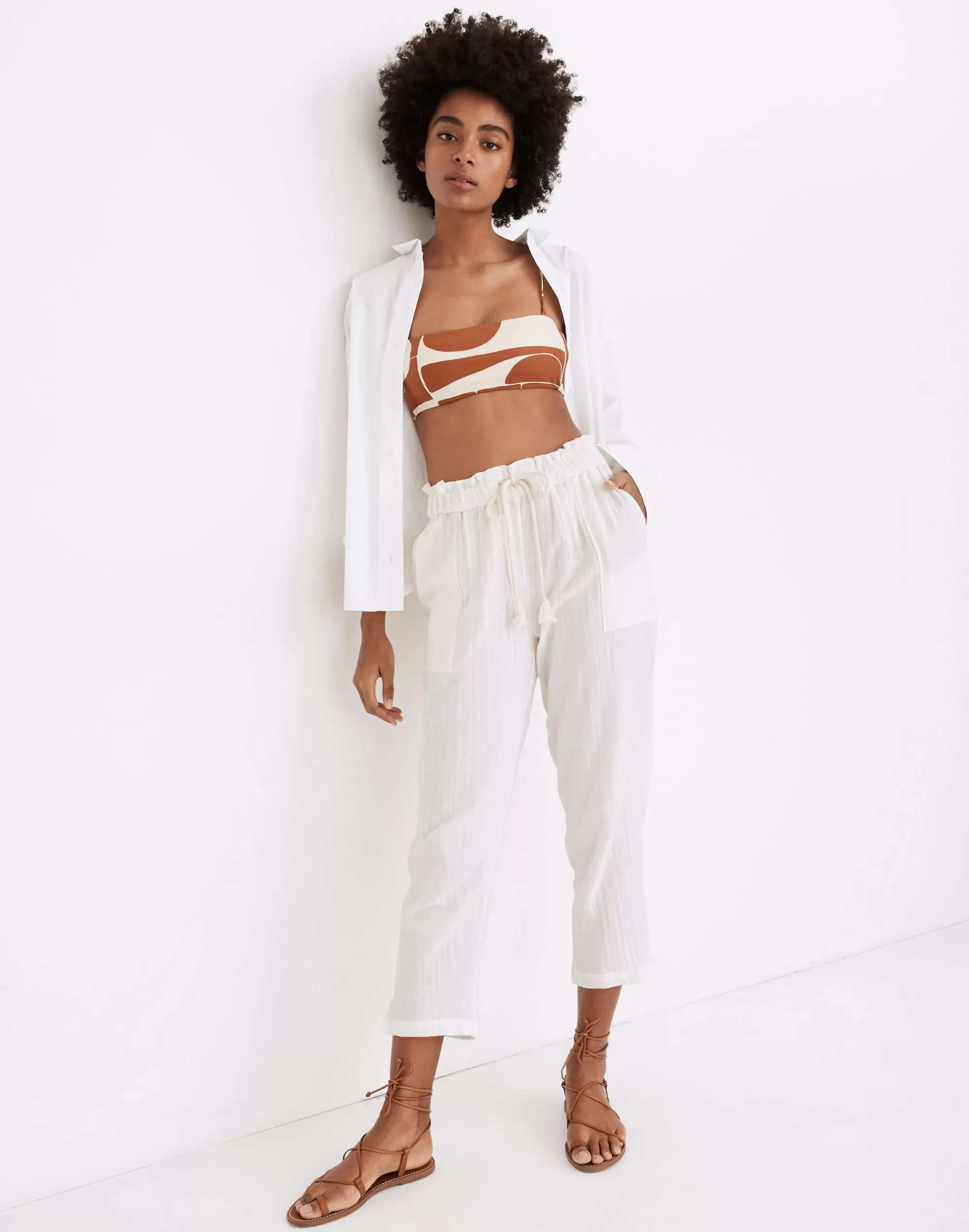 Madewell Swim>Lightestspun Beach Cover-Up Pants Lighthouse