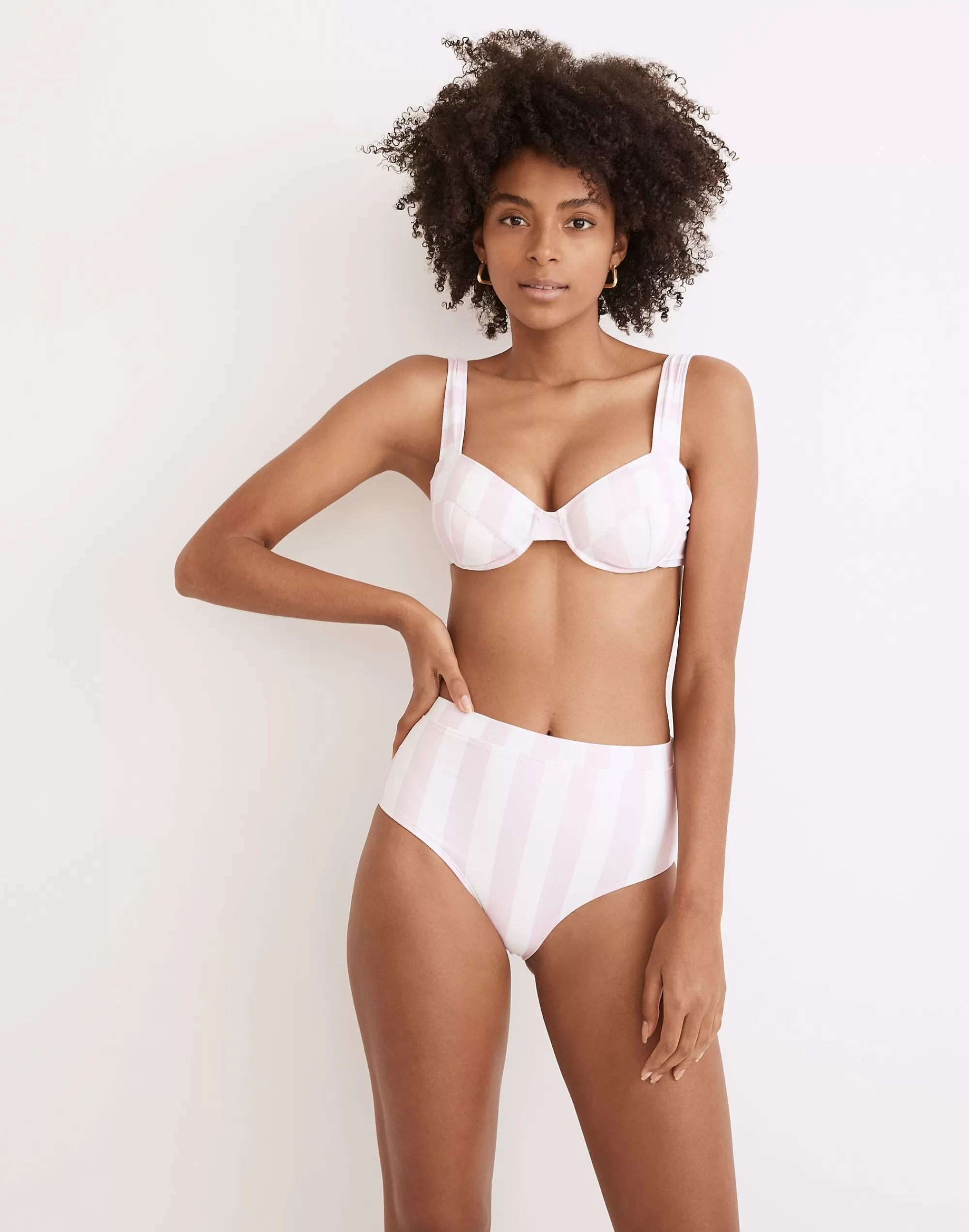 Madewell Swim>Lilo Bikini Top In Stripe Cotton Candy