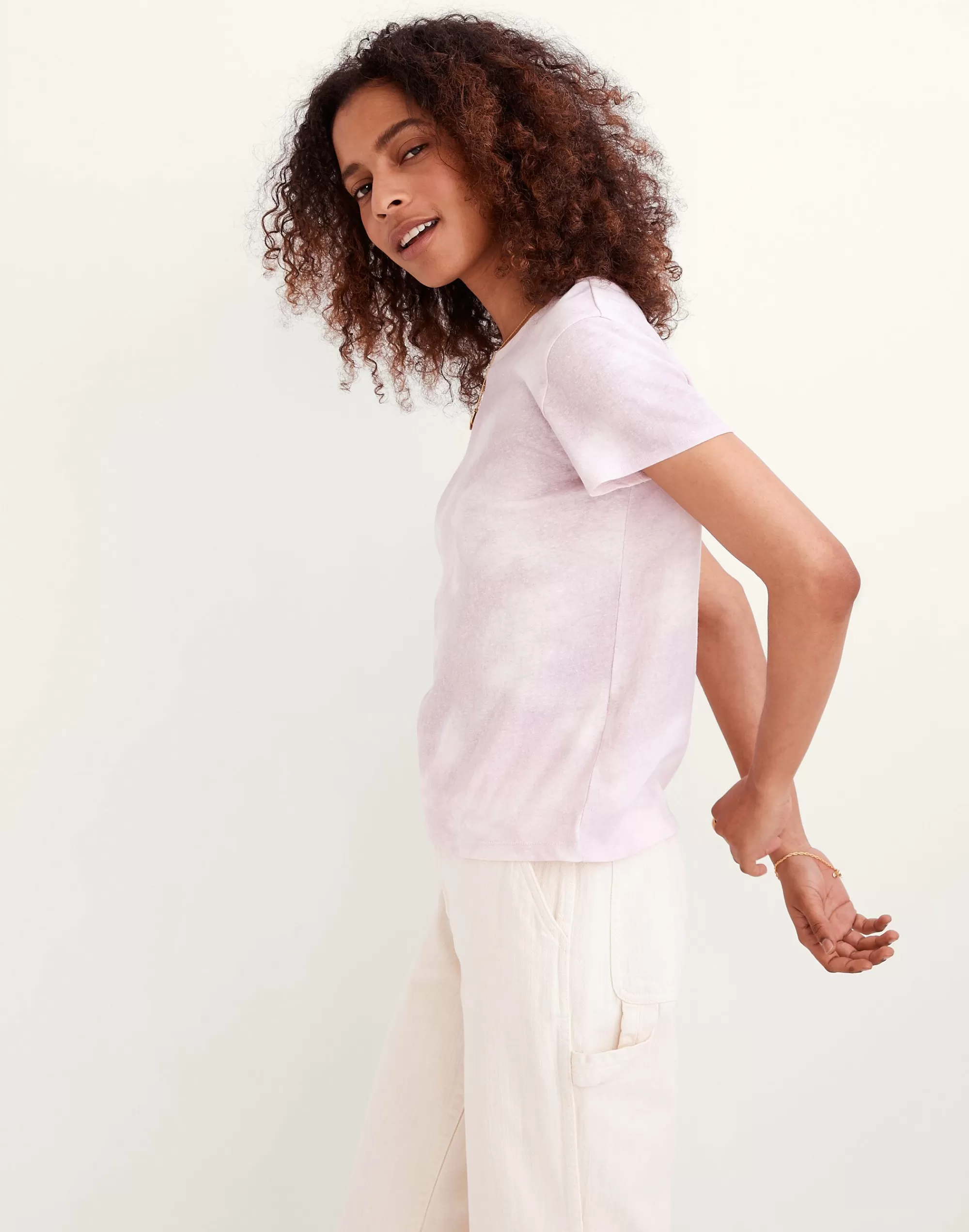 Madewell Tees>Lo-Fi Shrunken Tee: Earth-Dyed Edition Faded Mauve