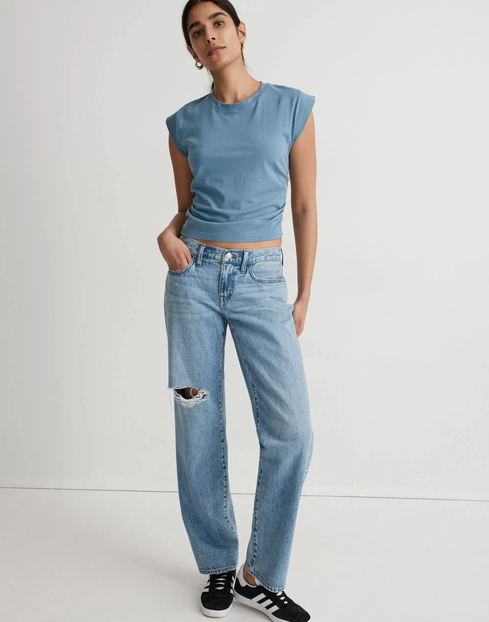 Madewell Jeans>Low-Rise Baggy Straight Jeans In Heresford Wash