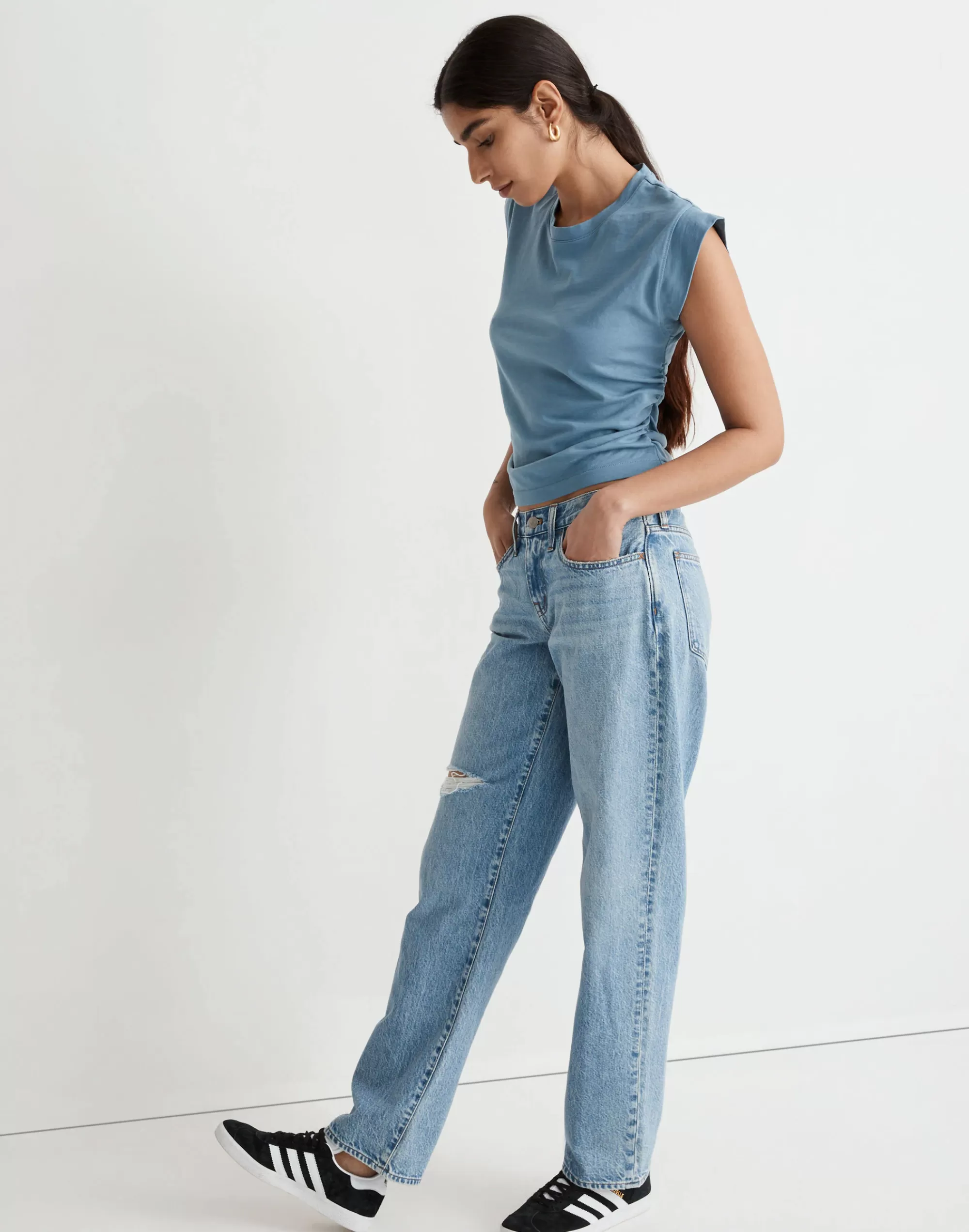 Madewell Straight-Leg Jeans>Low-Rise Baggy Straight Jeans In Heresford Wash