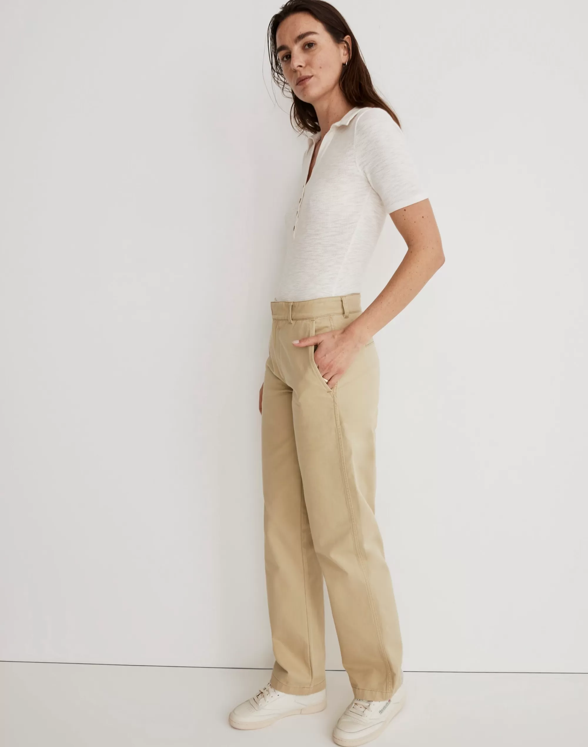 Madewell Pants>Low-Slung Straight Chino Pants Pale Lichen