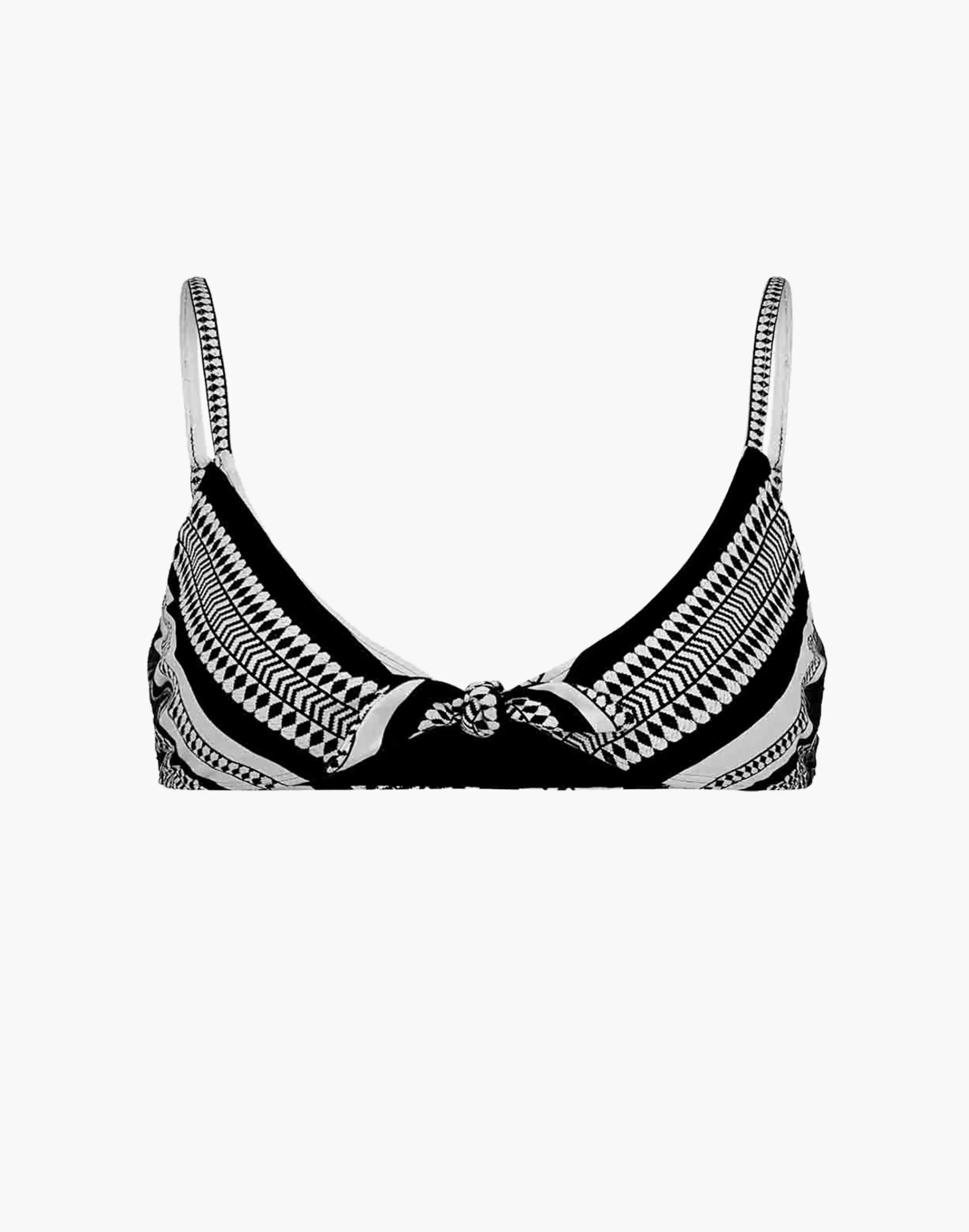 Madewell Swim>Luchia Tie-Front Bikini Top Black