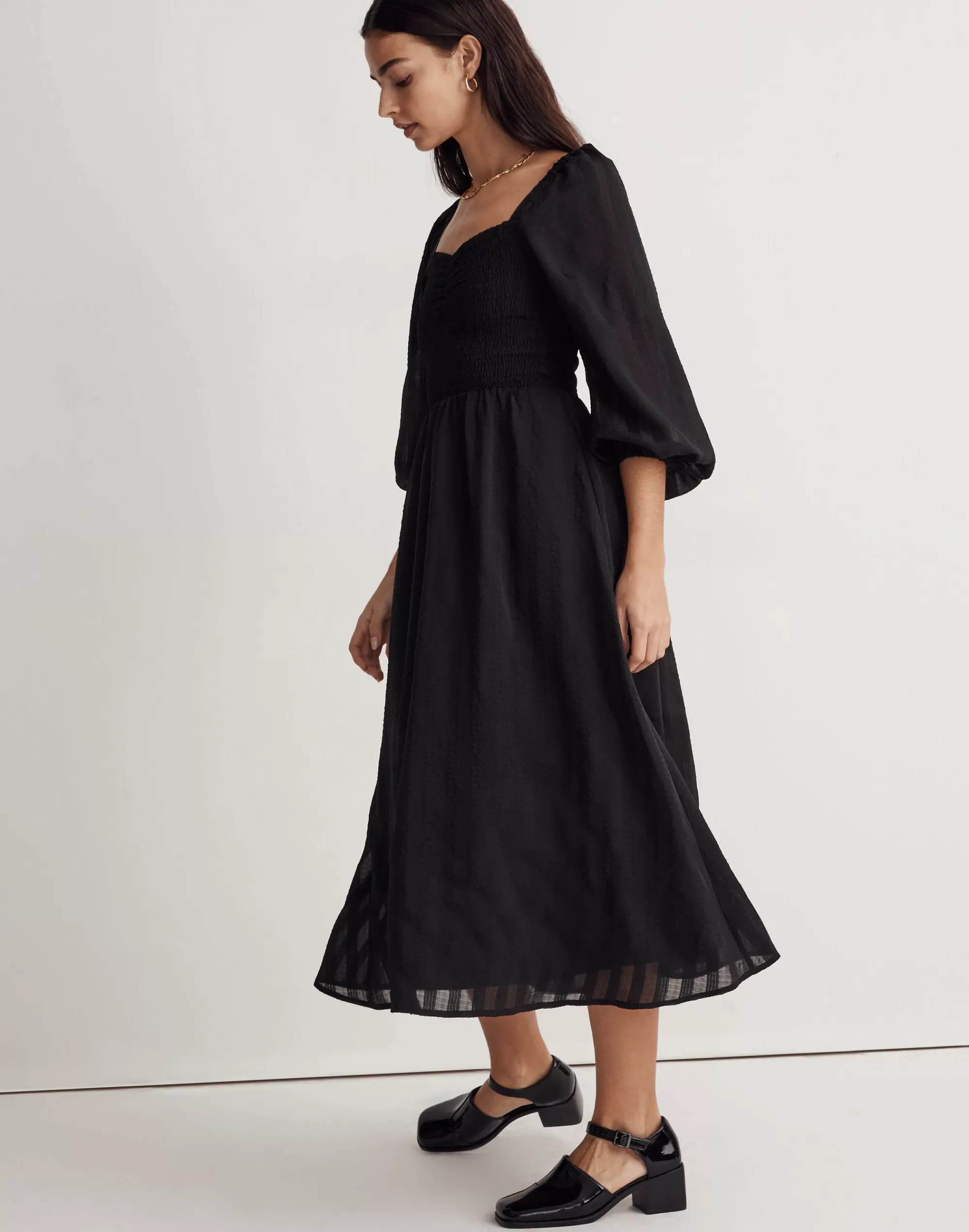 Madewell Dresses>Lucie Sweetheart Midi Dress True Black