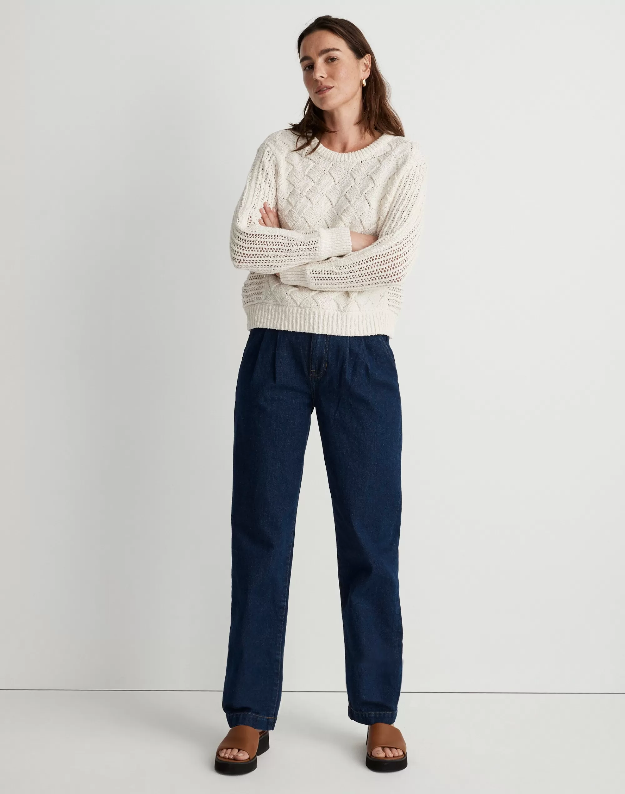 Madewell Sweaters>Macomb Open-Stitch Pullover Sweater Antique Cream