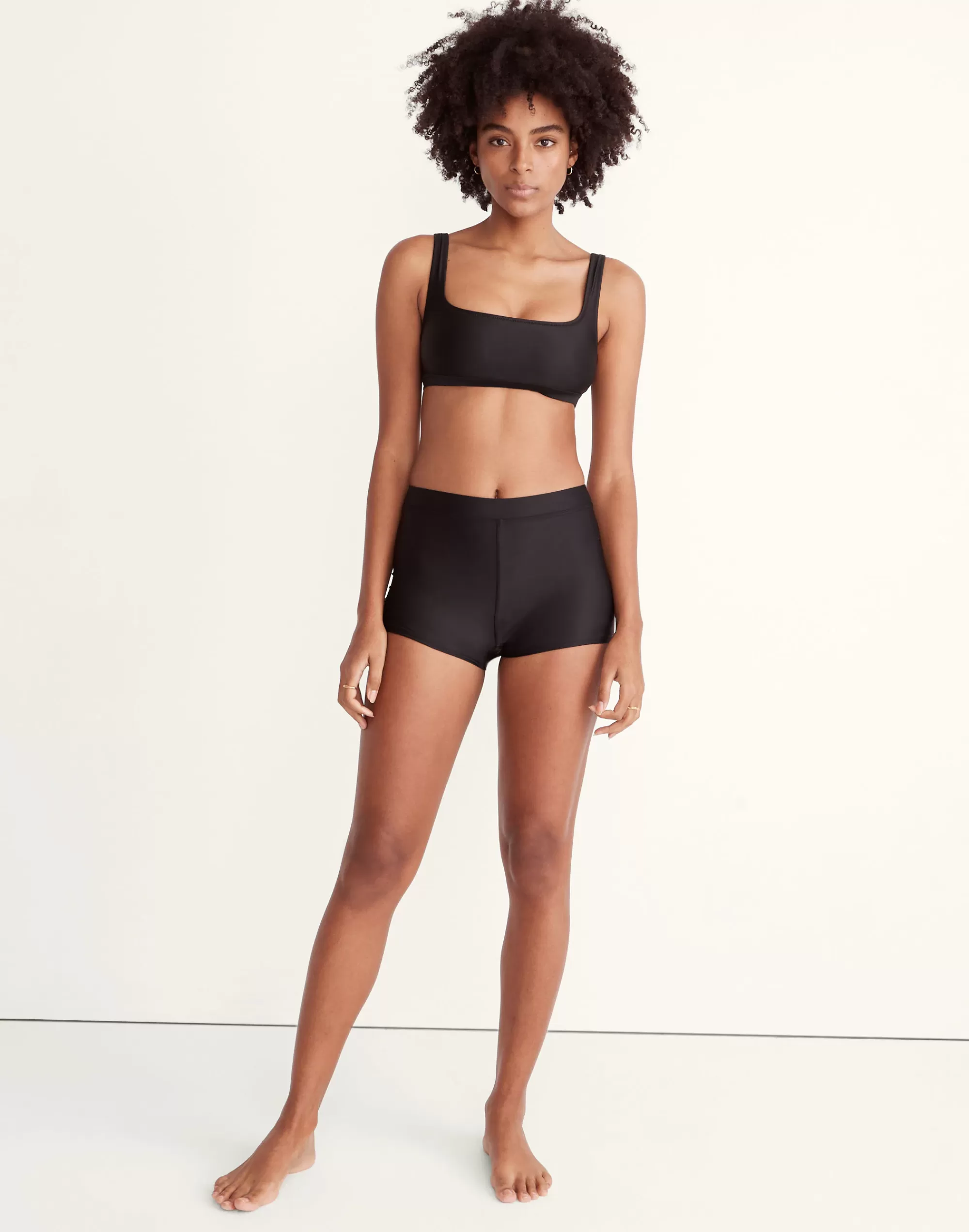 Madewell Swim> Second Wave Bikini Shorts Bottom True Black