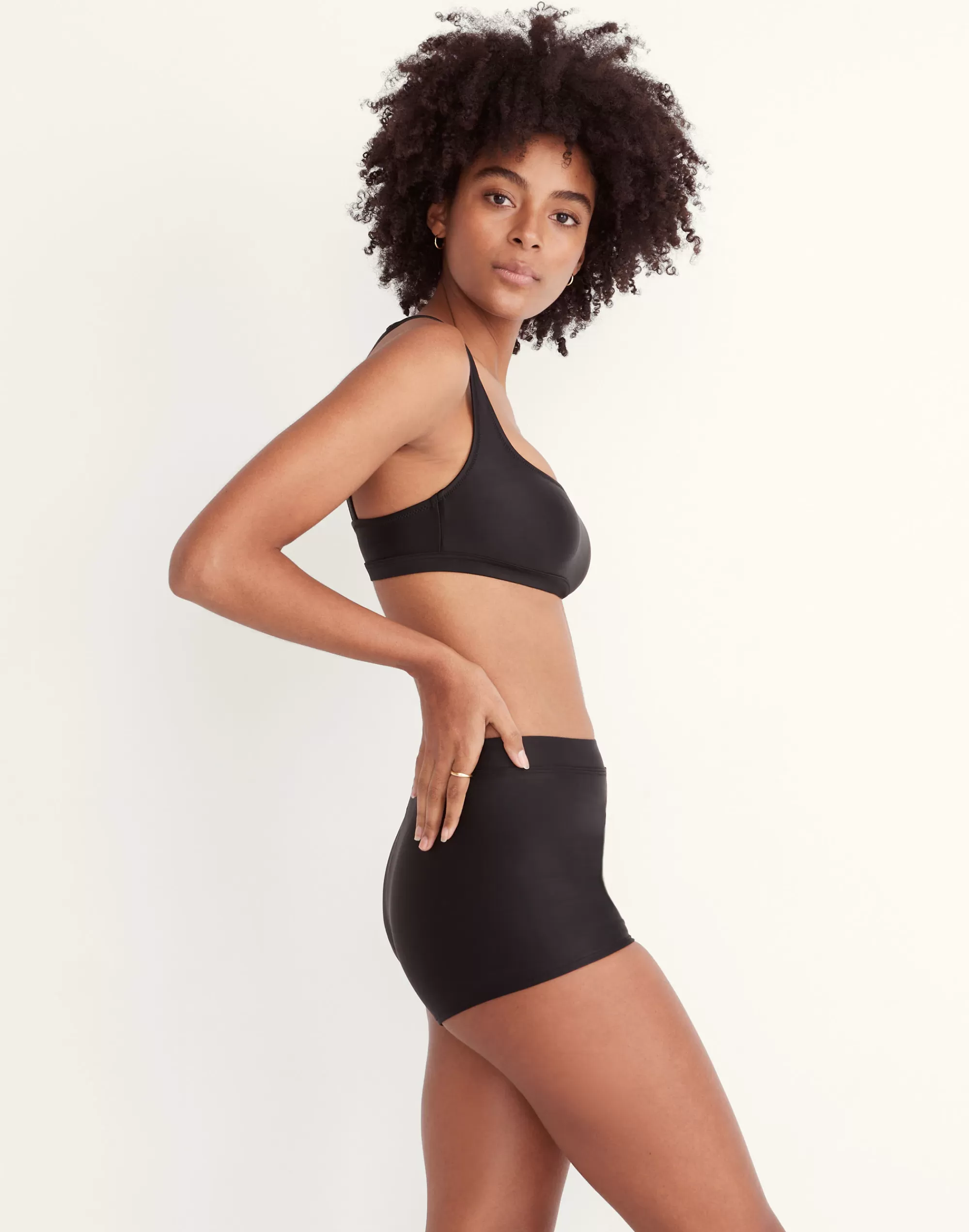 Madewell Swim> Second Wave Bikini Shorts Bottom True Black