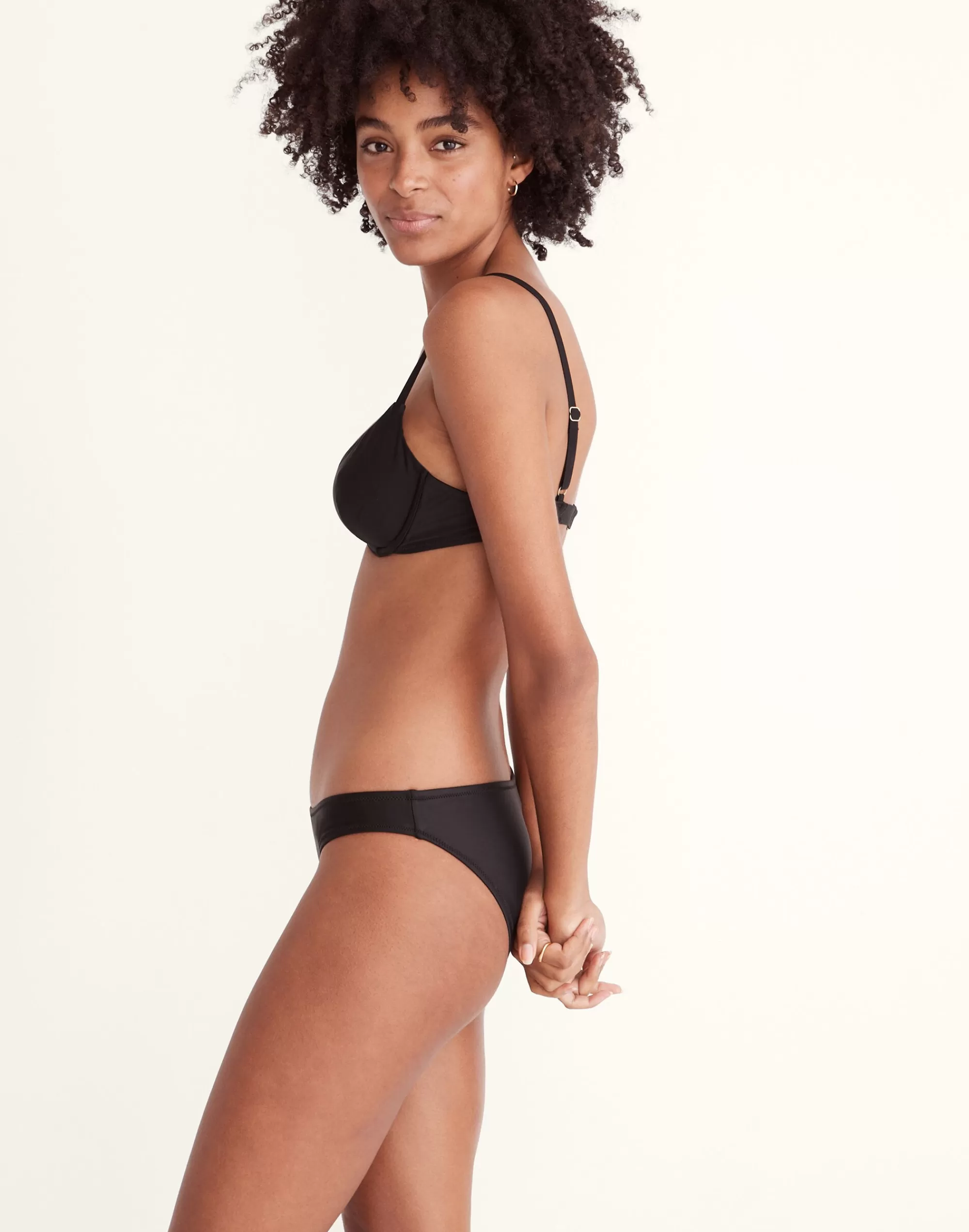 Madewell Swim> Second Wave Classic Bikini Bottom True Black