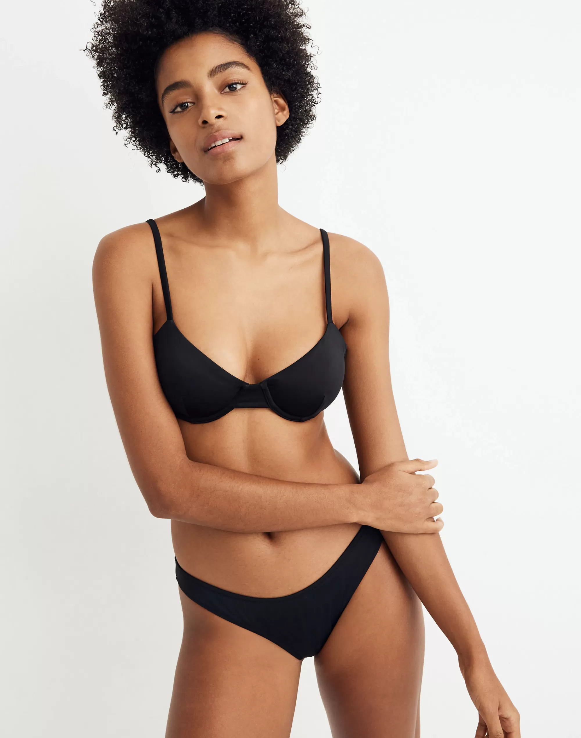 Madewell Swim> Second Wave Underwire Bikini Top True Black