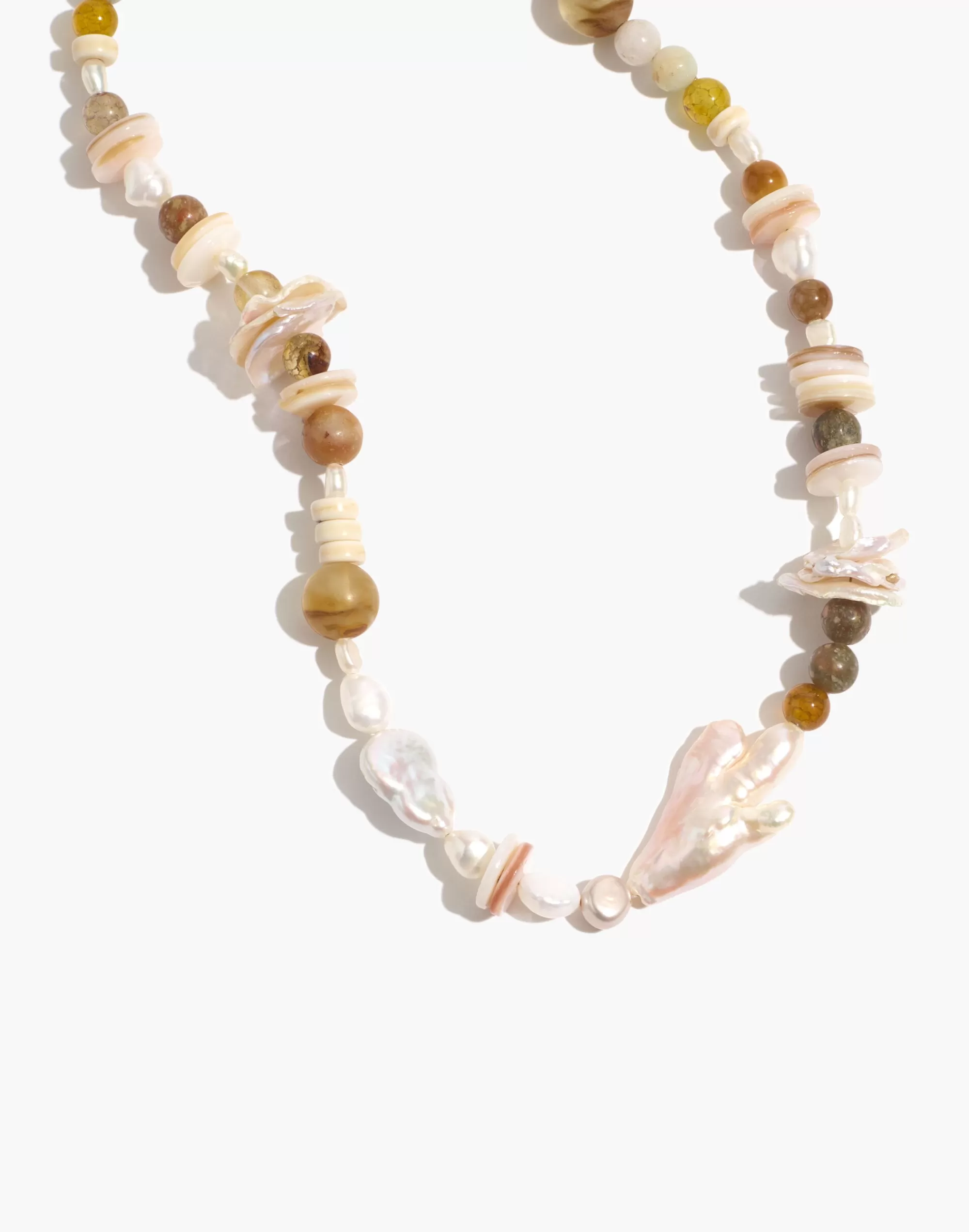 Madewell Necklaces> X Charlie Beads Pearl And Stone Necklace Neutral