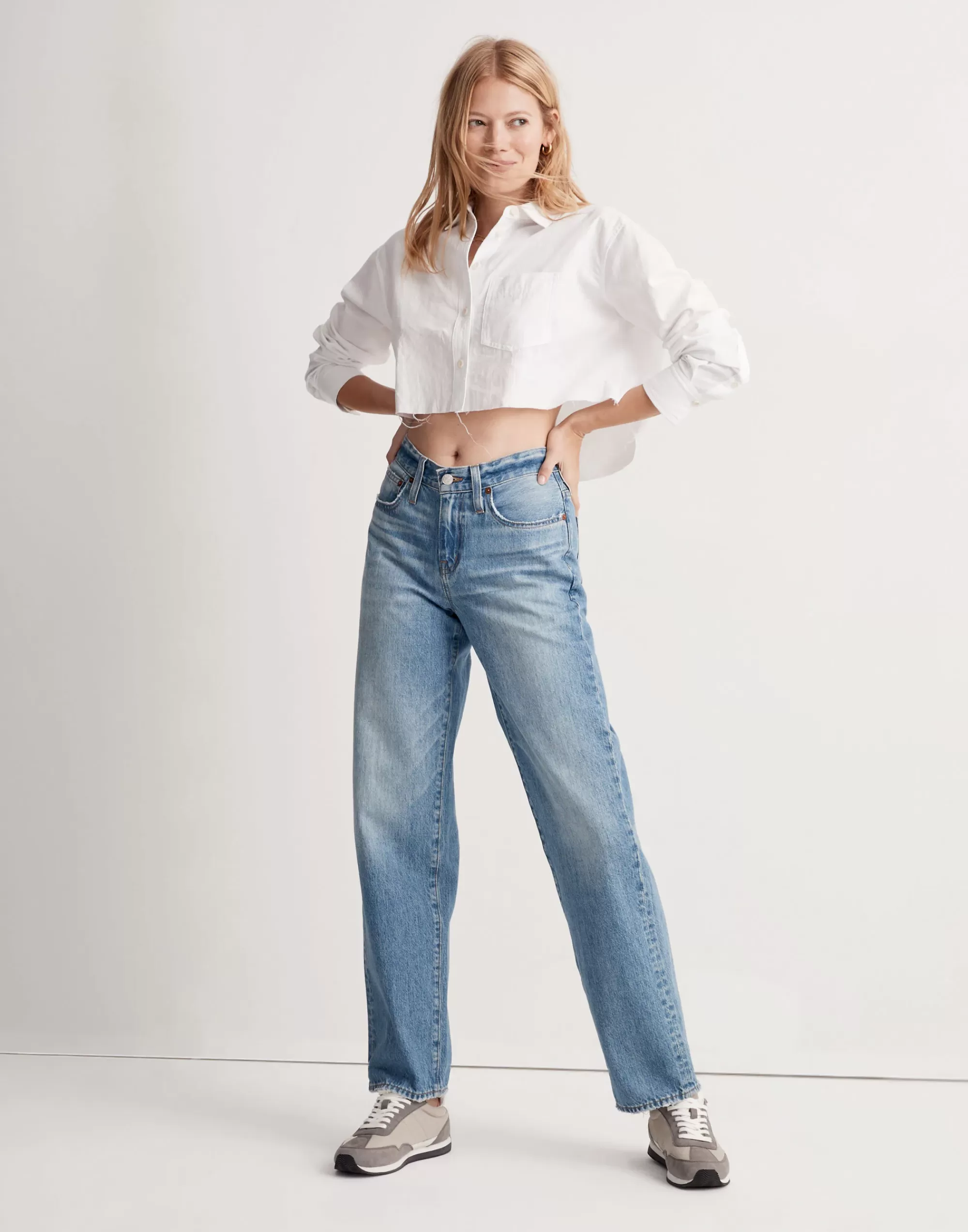 Madewell Straight-Leg Jeans> X Donni Low-Rise Loose Jeans In Mathison Wash