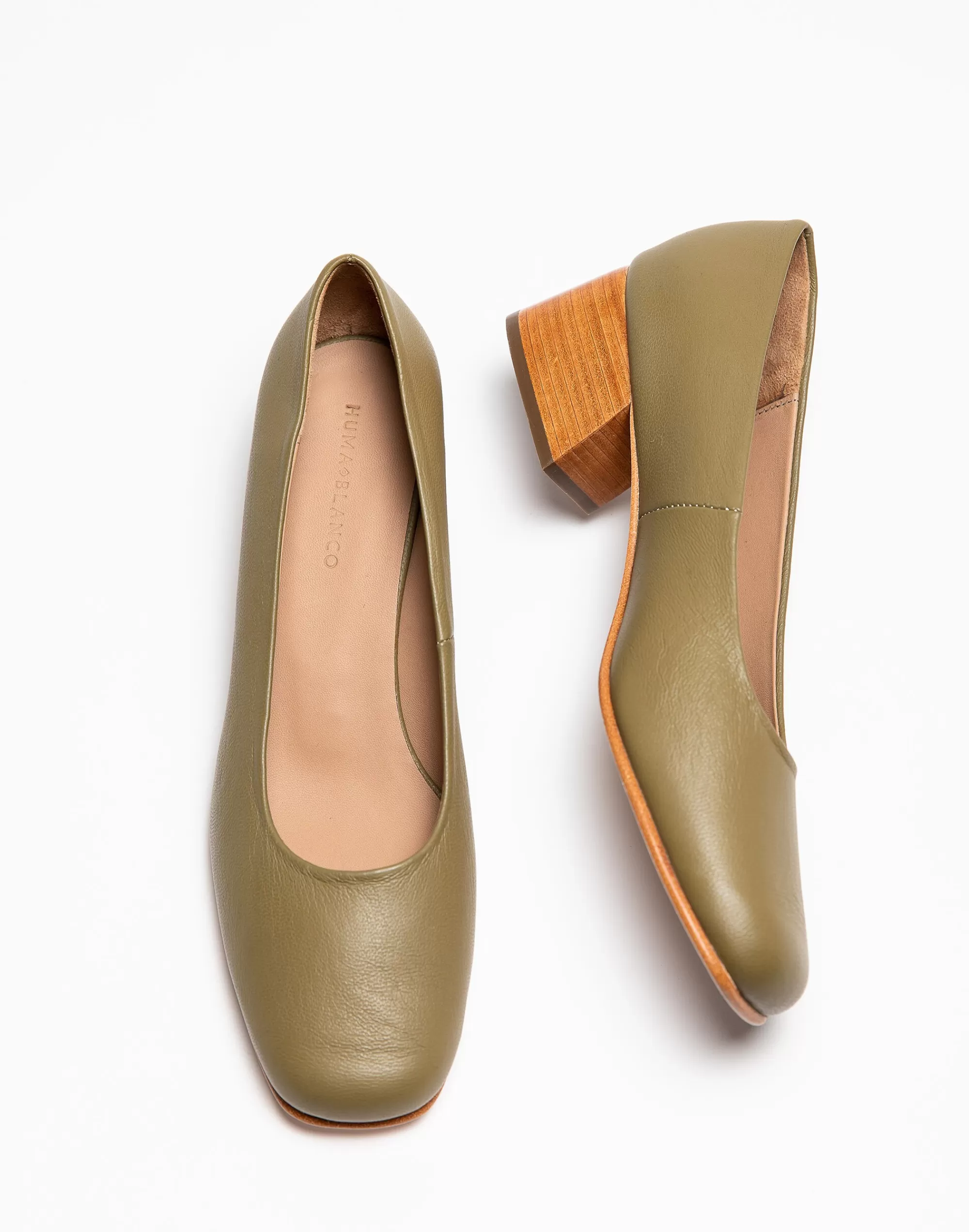 Madewell Heels> X Huma Blanco Leather Luisa Pumps In Olive