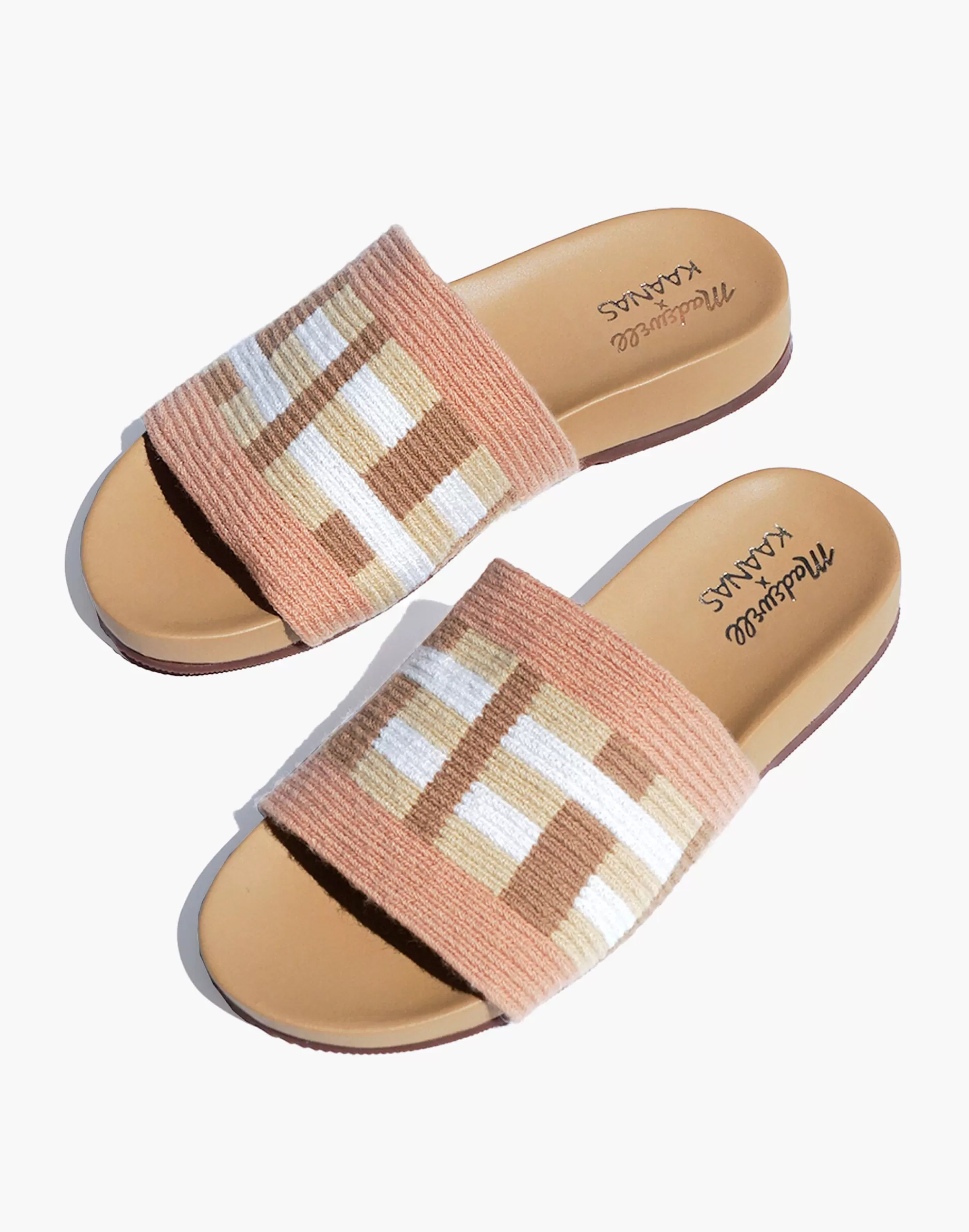 Madewell Sandals> X Kaanas Padar Handwoven Pool Slide Pink Multi