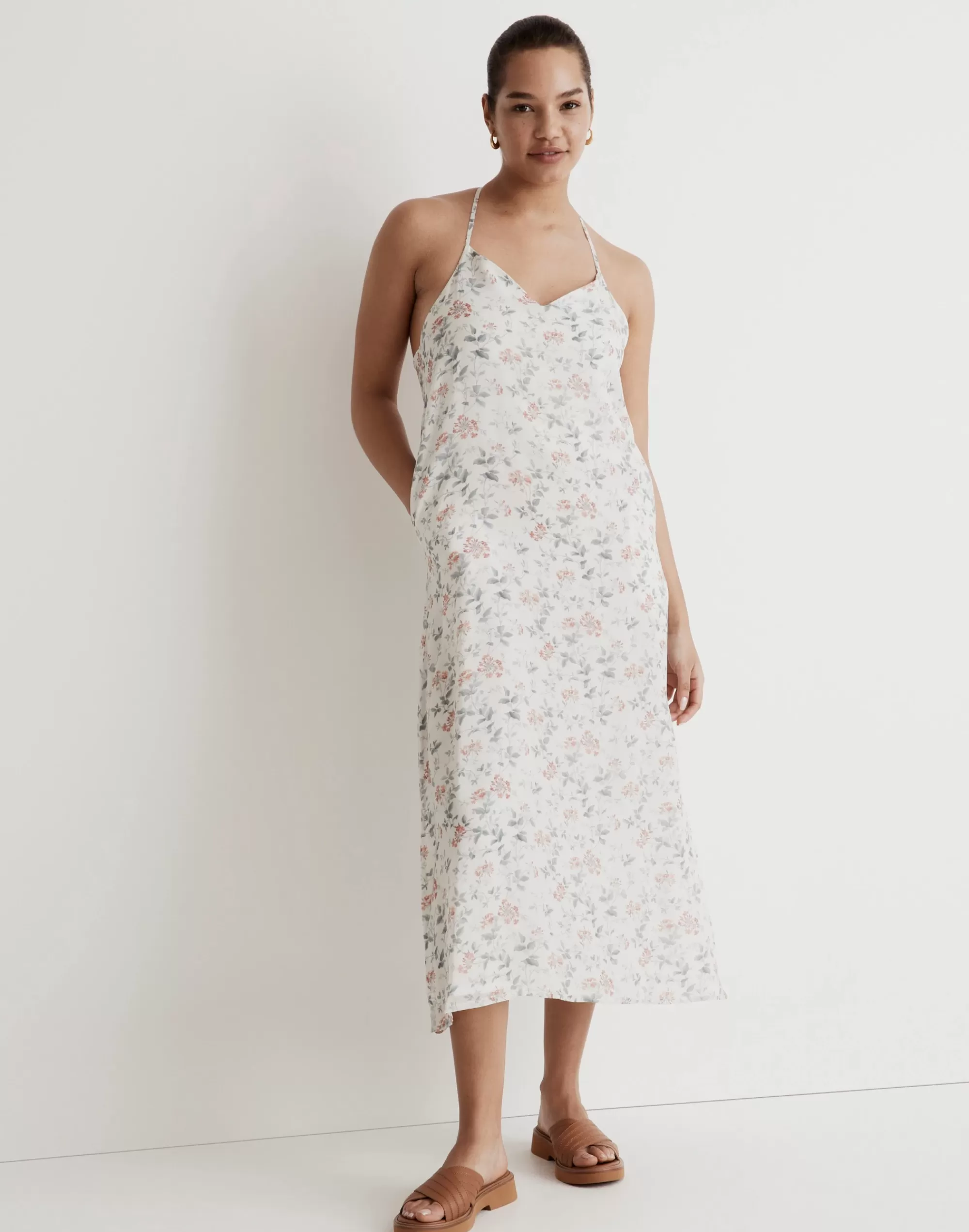 Madewell Dresses> X Reistor Floral Slip Maxi Dress Ivory Ivy Dreams