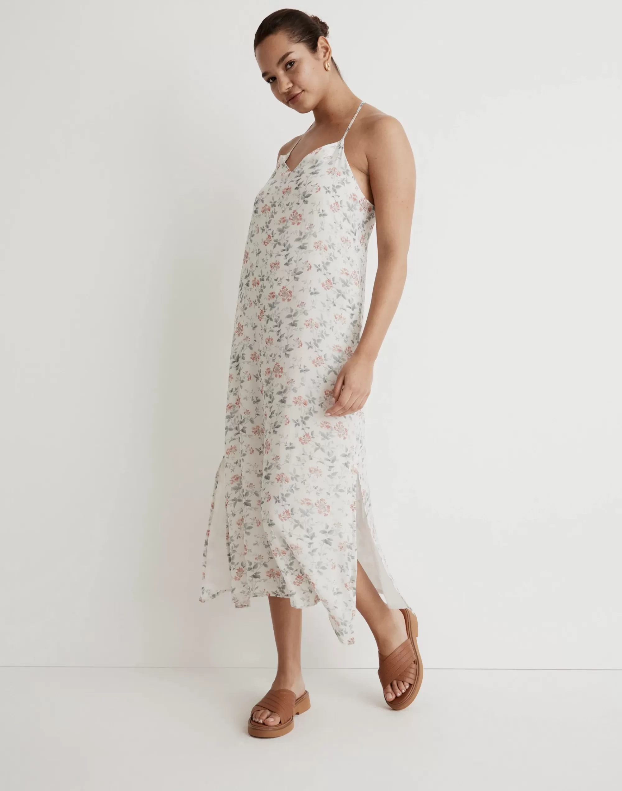 Madewell Dresses> X Reistor Floral Slip Maxi Dress Ivory Ivy Dreams