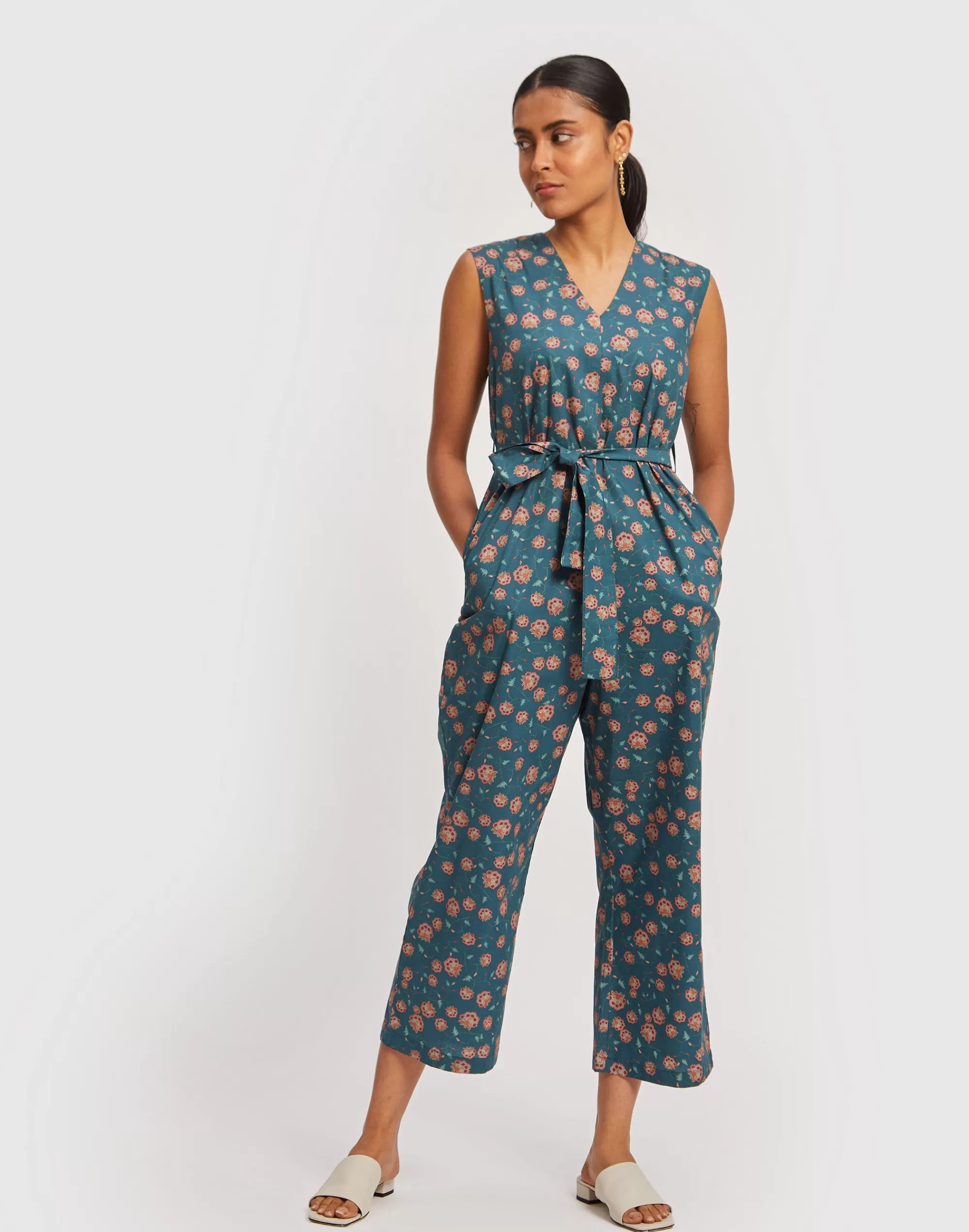 Madewell Dresses> X Reistor Sleeveless Belted Jumpsuit Dark Green