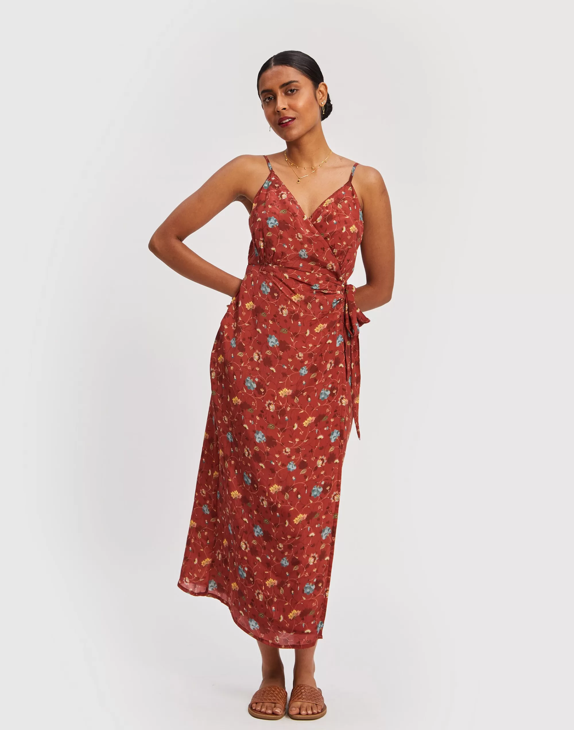 Madewell Dresses> X Reistor Strappy Wrap Dress Red