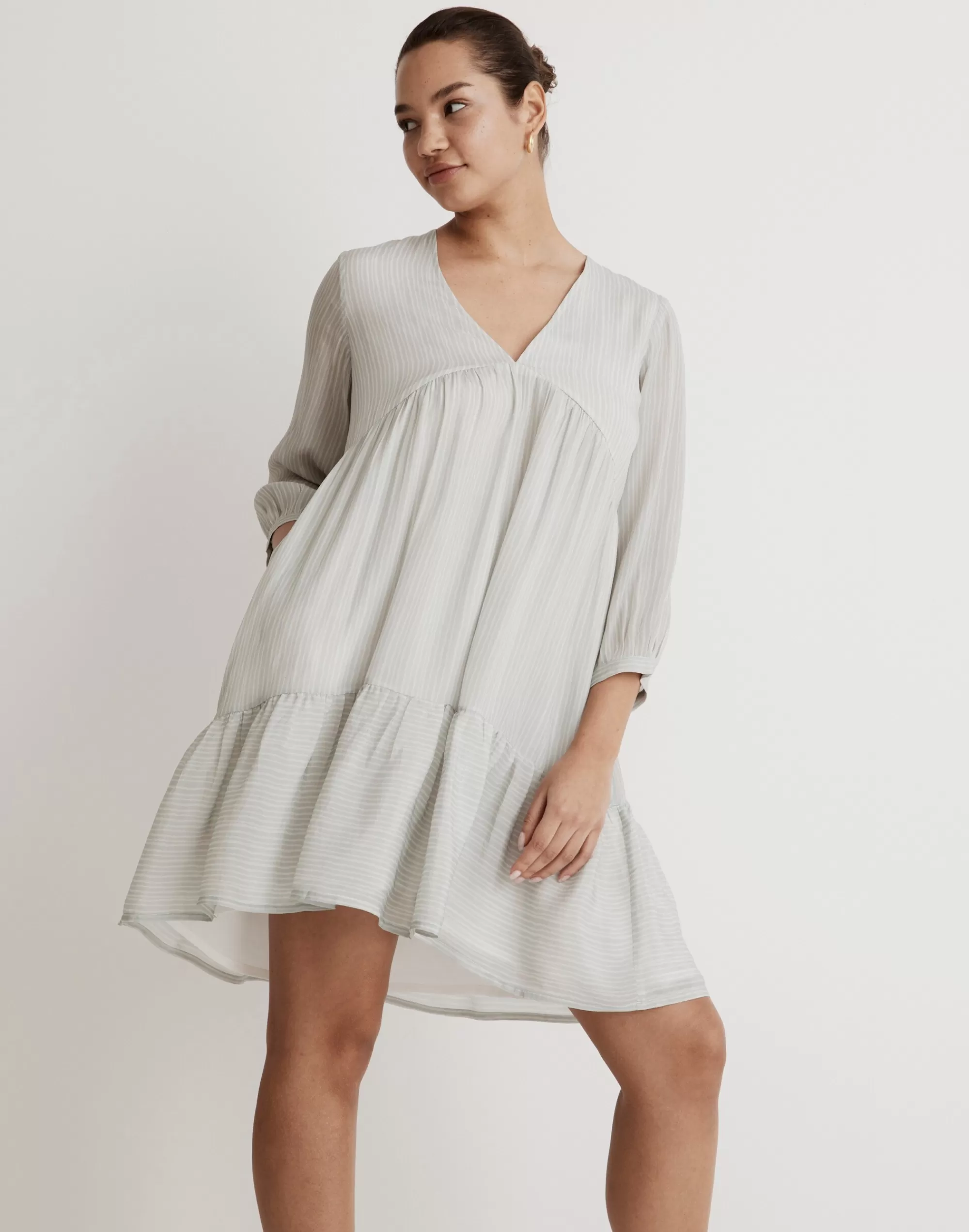 Madewell Dresses> X Reistor V-Neck Mini Dress Ivory Ivy Dreams