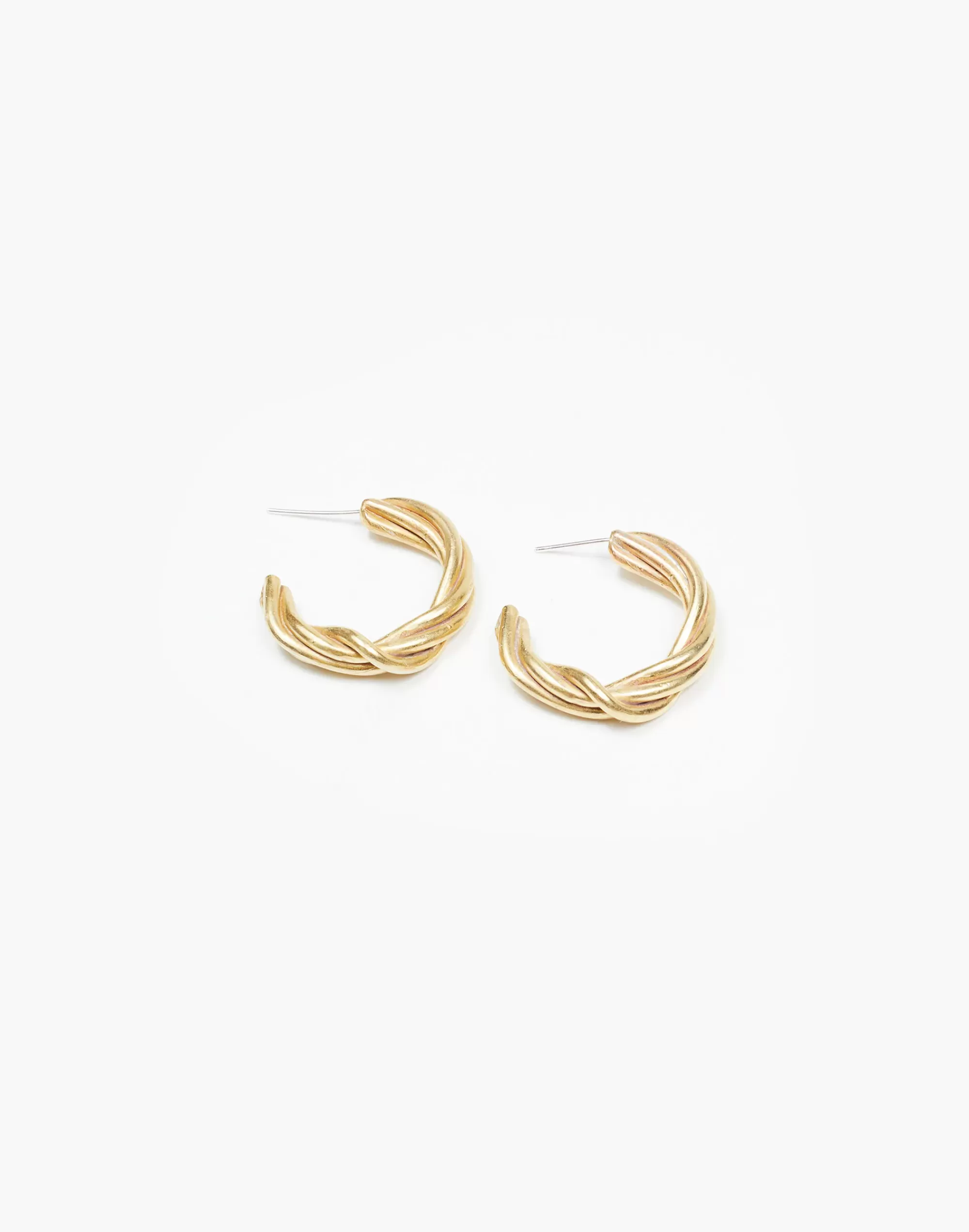 Madewell Earrings>Mahnal Vine Hoop Earrings Brass