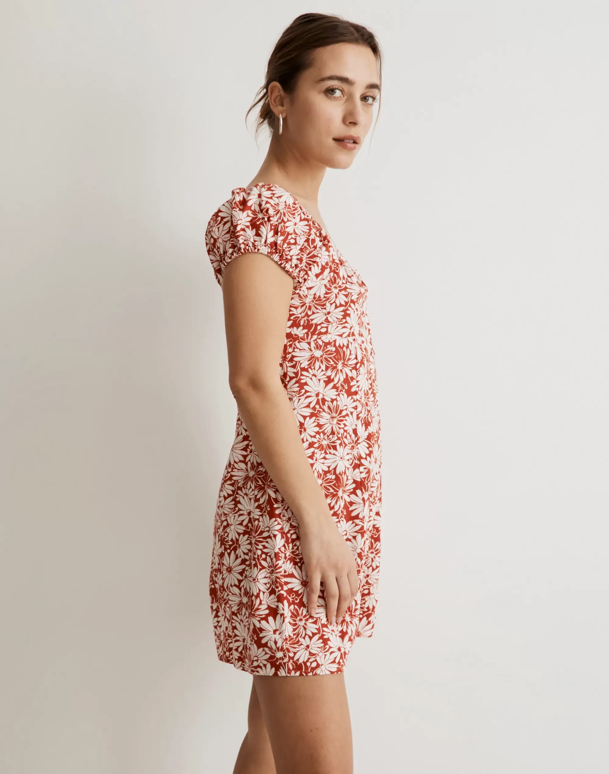 Madewell Dresses>Margie Mini Dress In Abstract Flora Roasted Squash