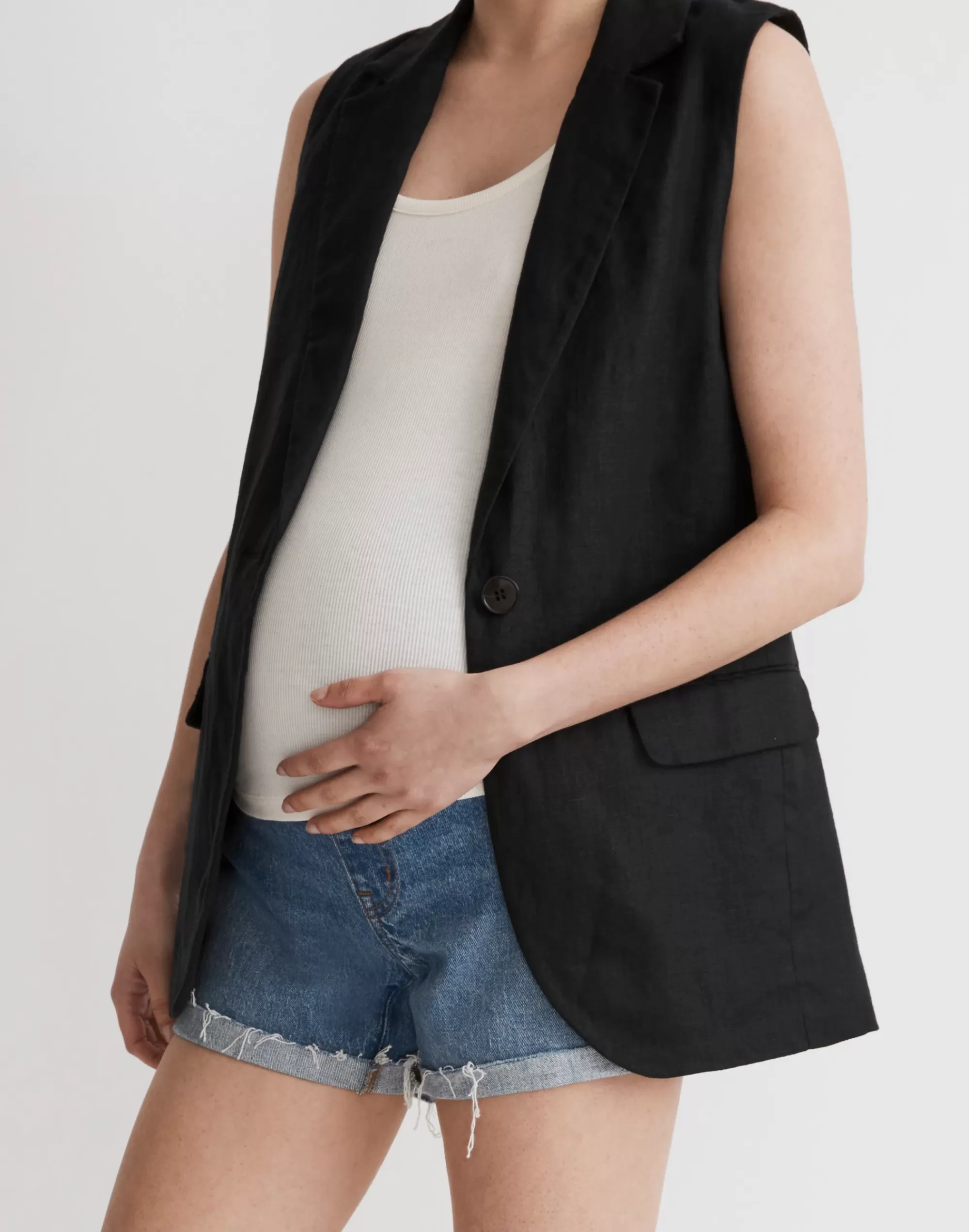 Madewell Shorts>Maternity Over-The-Belly Denim Shorts In Coeling Wash