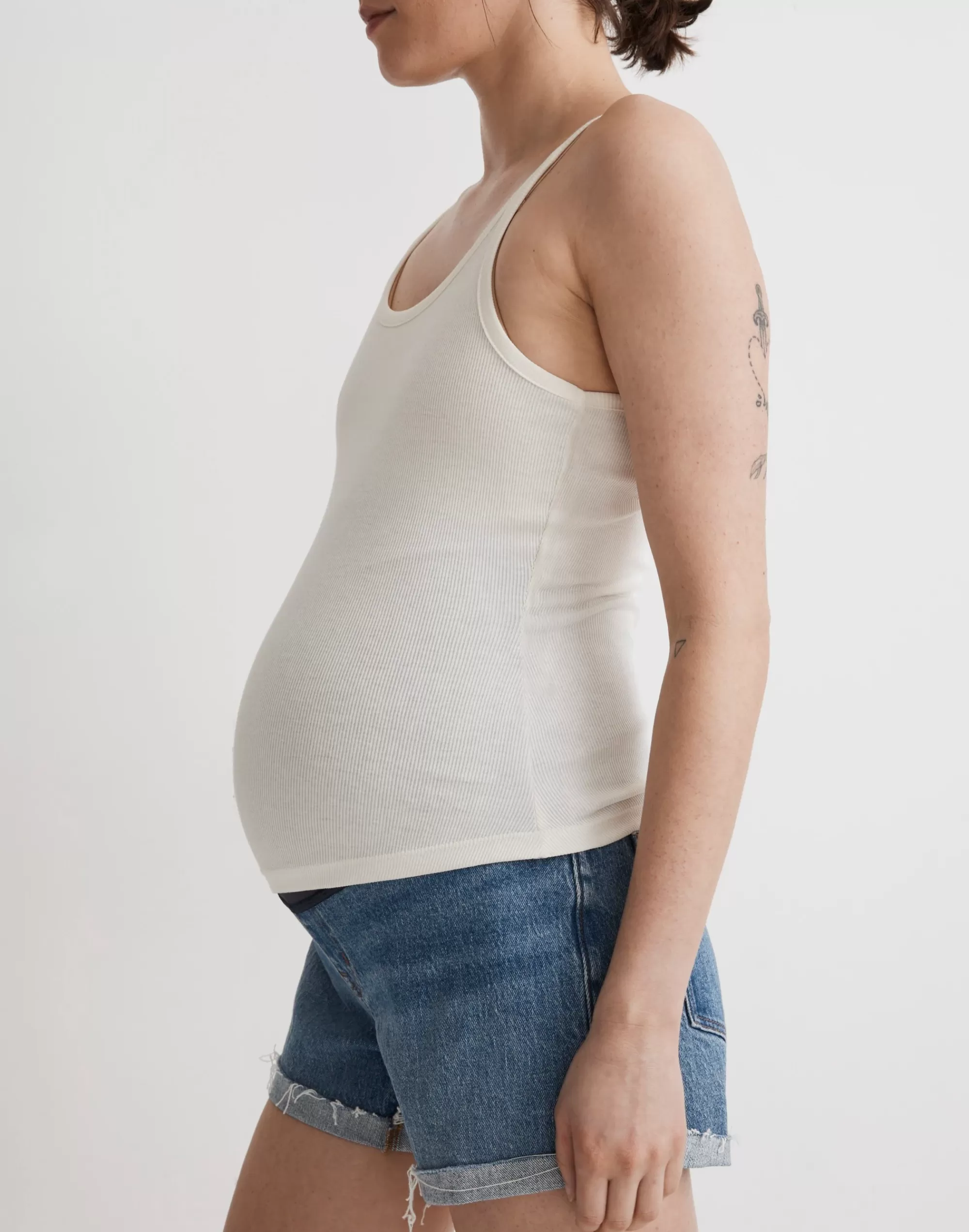 Madewell Shorts>Maternity Over-The-Belly Denim Shorts In Coeling Wash