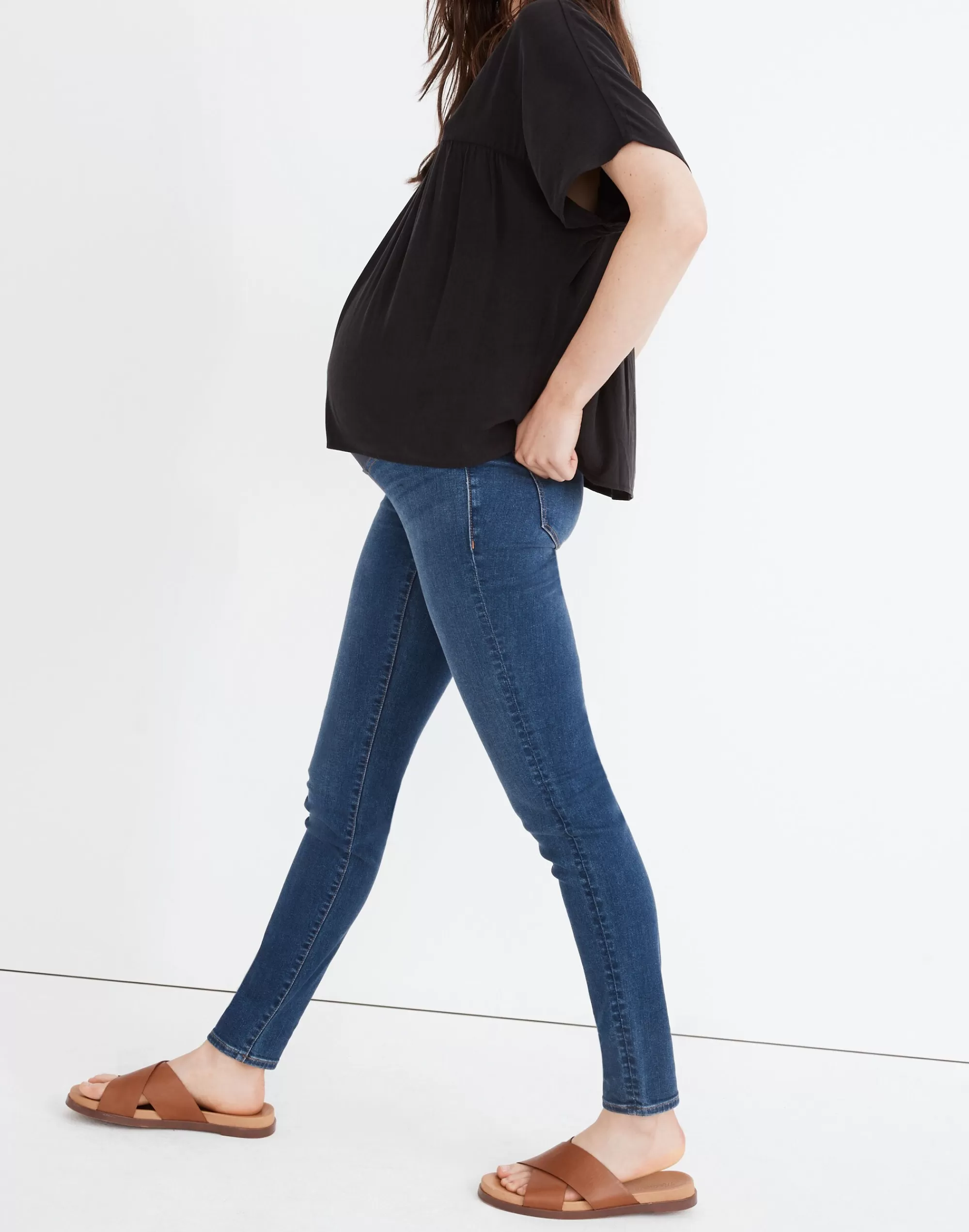 Madewell Maternity Jeans>Maternity Over-The-Belly Skinny Jeans In Coronet Wash