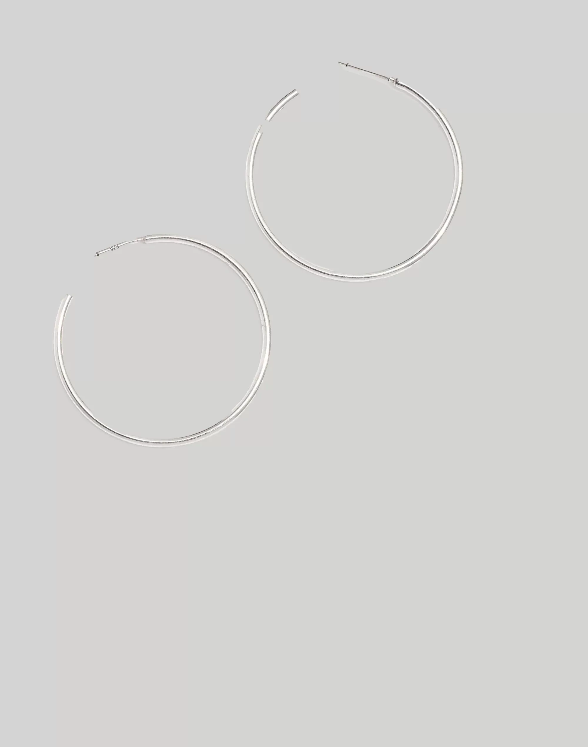 Madewell Earrings>Medium Hoop Earrings Light Silver Ox