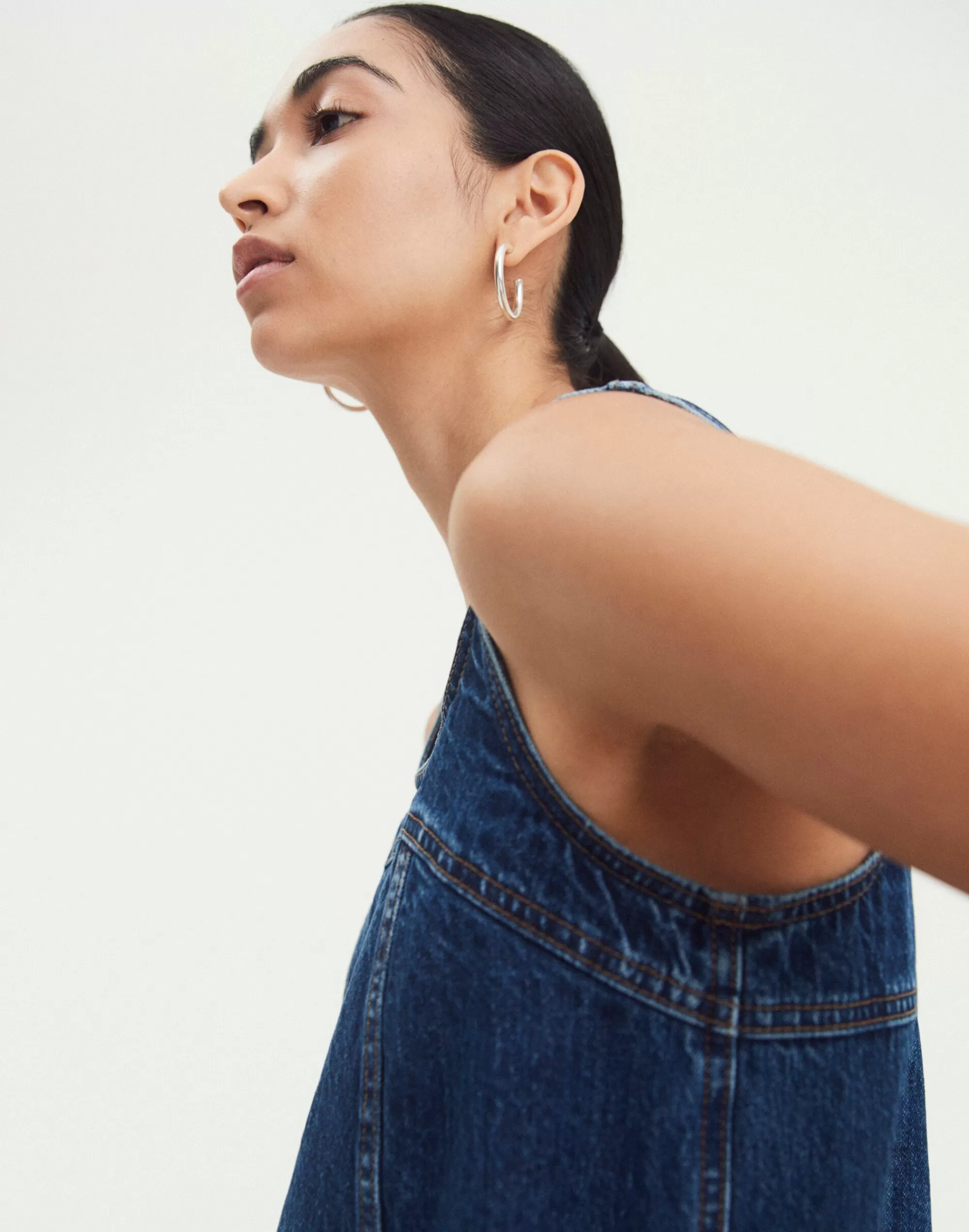 Madewell Earrings>Medium Hoop Earrings Light Silver Ox