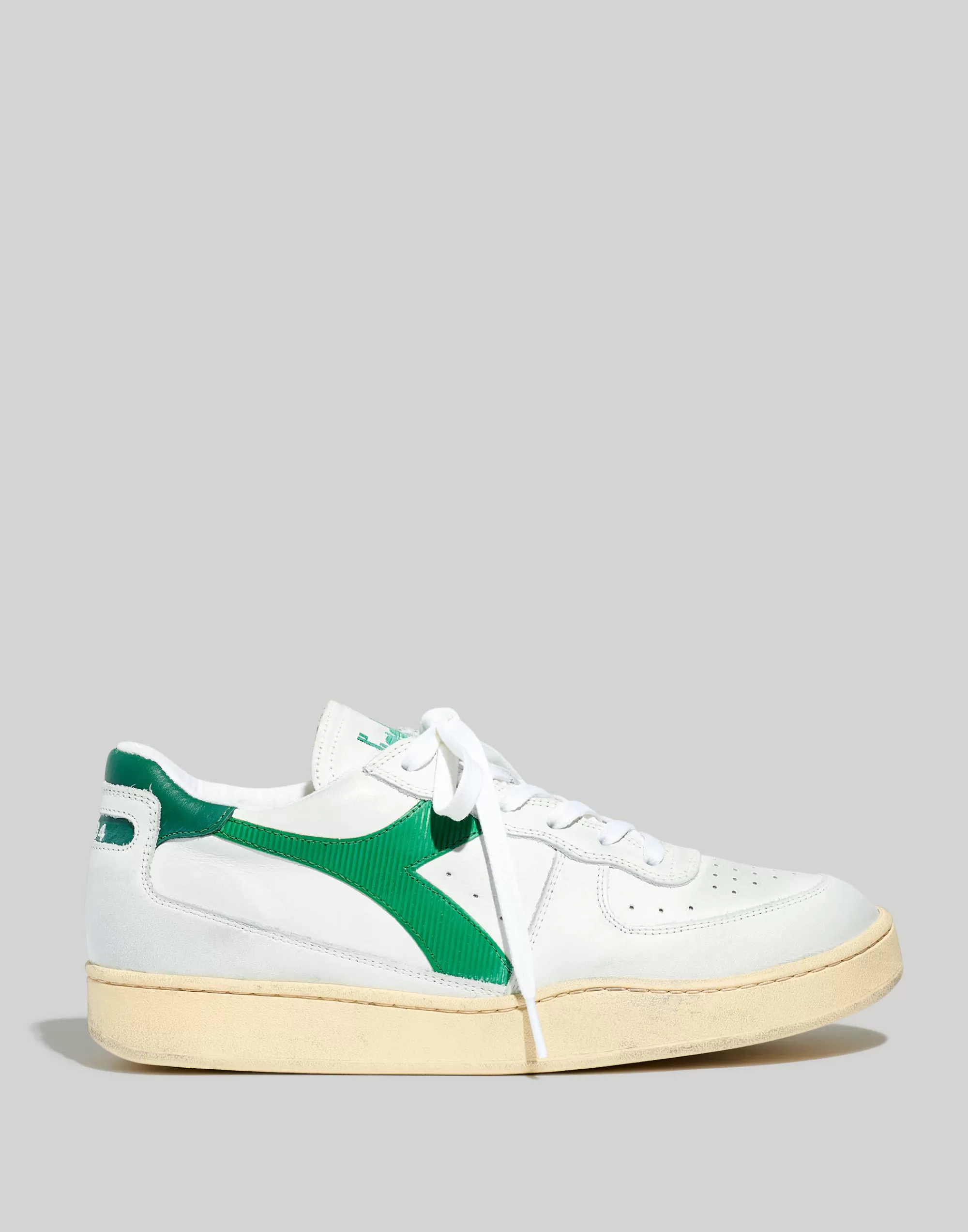 Madewell Sneakers>Mi Basket Lo Used Sneakers White/Verdant Green