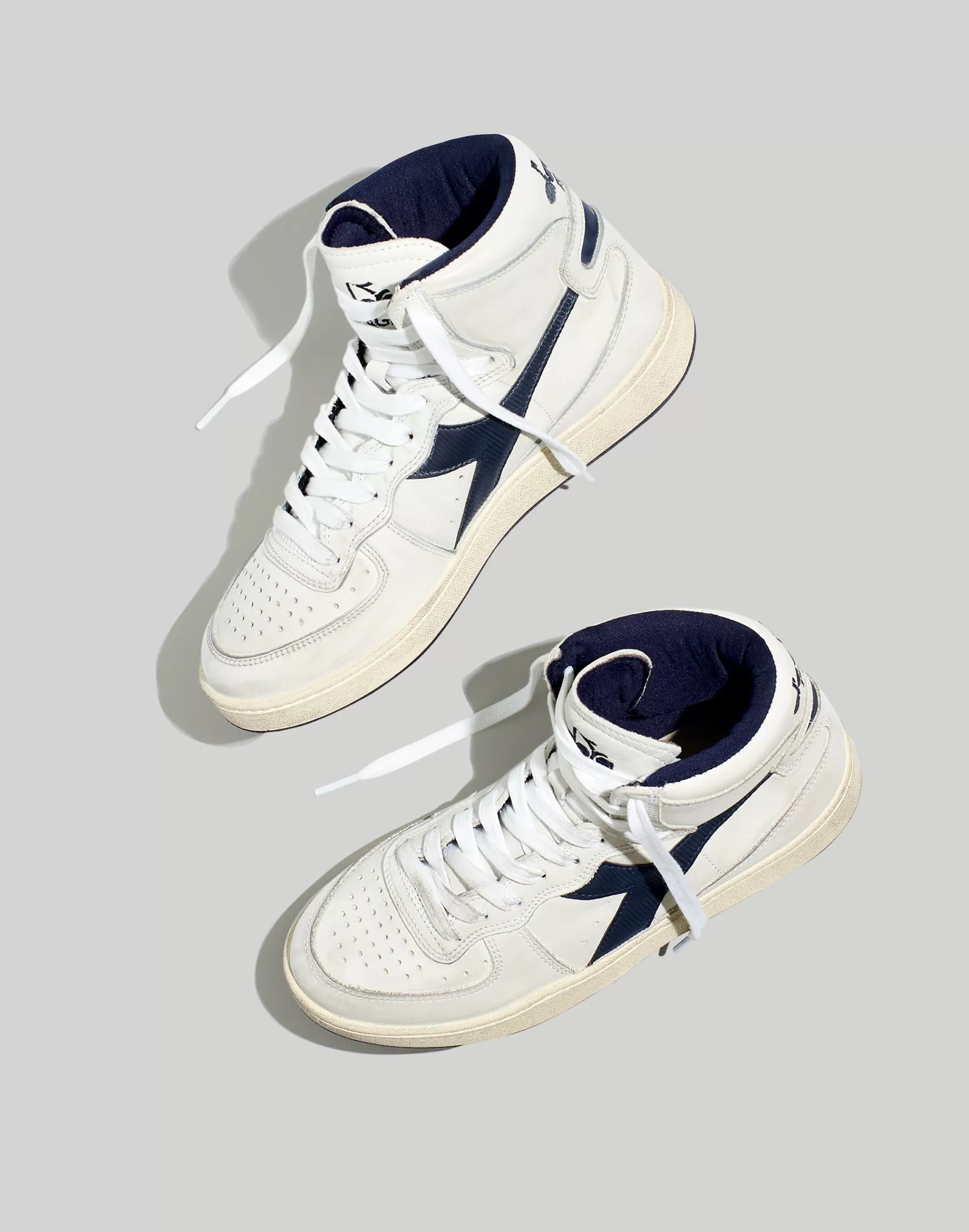 Madewell Sneakers>Mi Basket Row Cut Sneakers White/ Blue Corsair