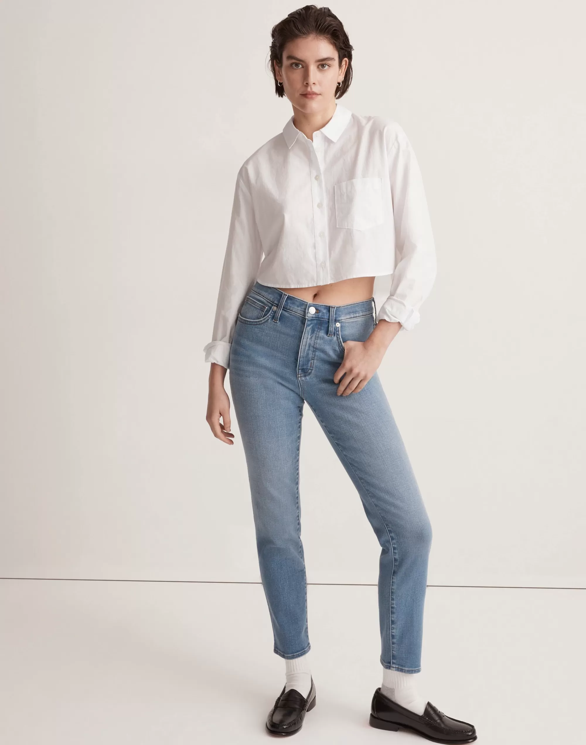 Madewell Jeans>Mid-Rise Stovepipe Jeans In Skyford Wash