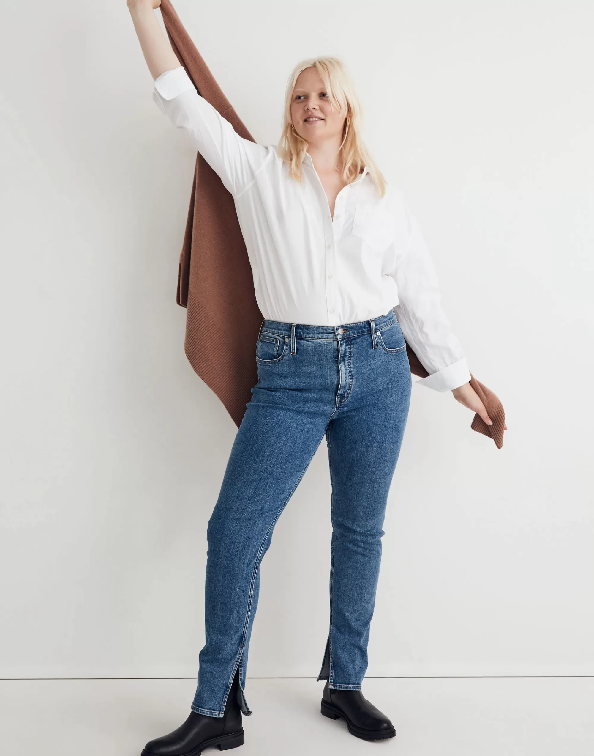 Madewell Boyjeans>Mid-Rise Stovepipe Jeans In : Slit-Hem Edition Knowland Wash