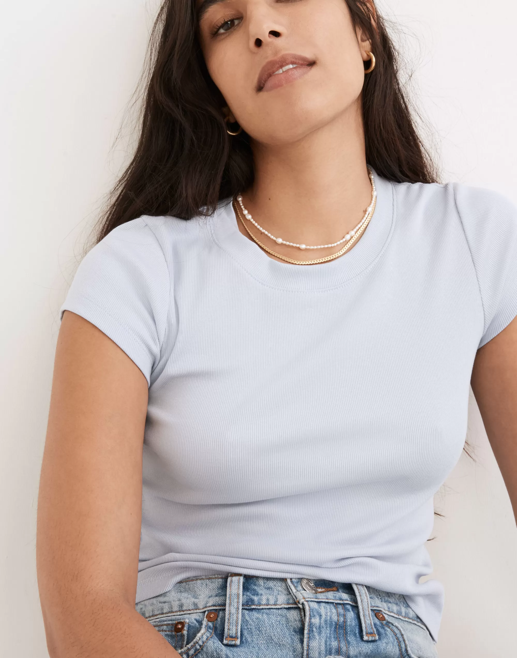 Madewell Necklaces>Mixed Pearl Beaded Choker Necklace Freshwater Pearl