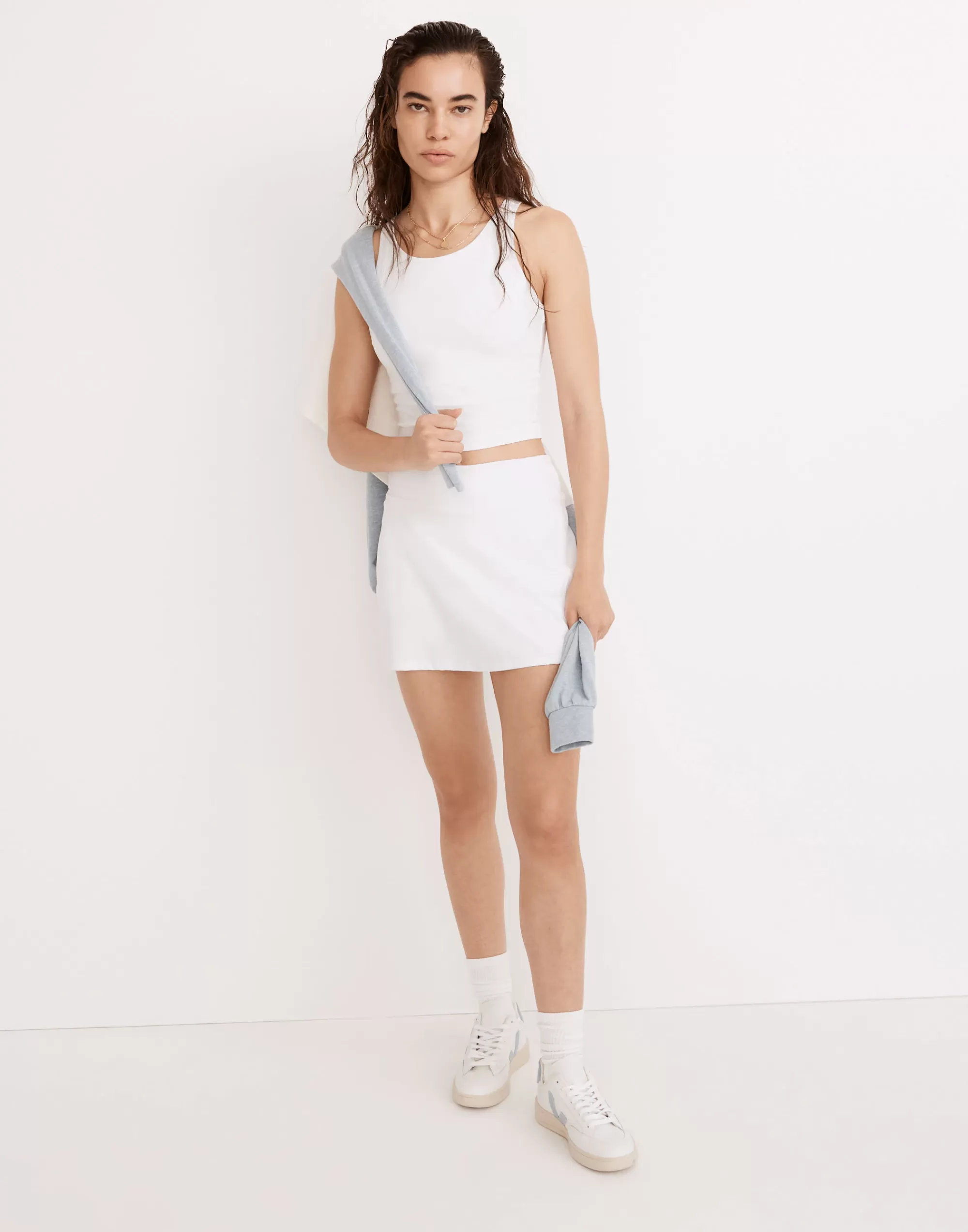 Madewell Activewear>Mwl Flex Cutout-Back Tank Eyelet White