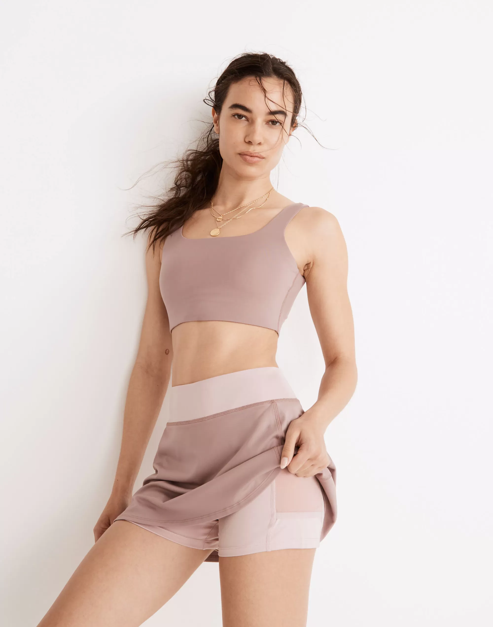 Madewell Activewear>Mwl Flex Fitness Skirt Mauve Shadow