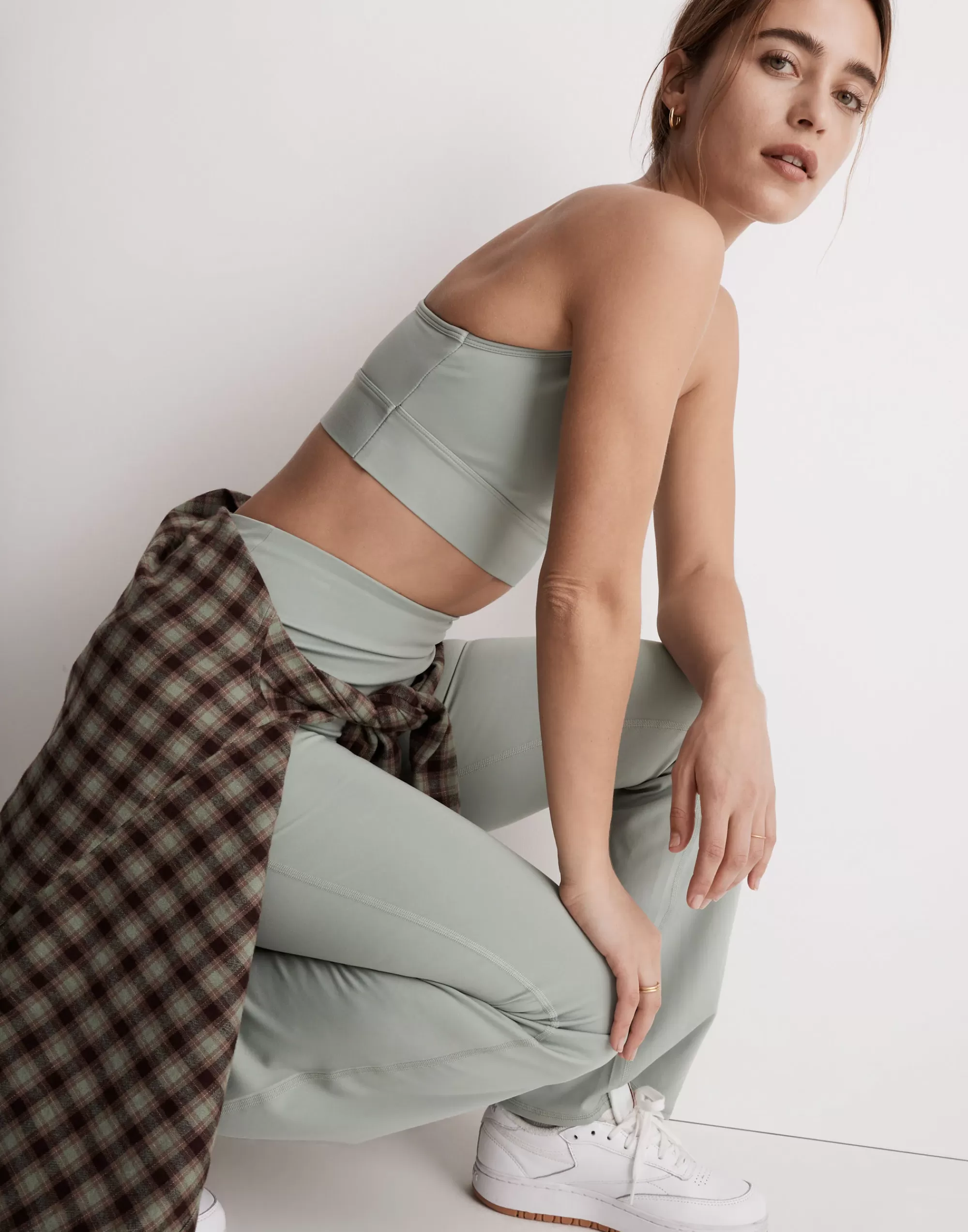 Madewell Tees>Mwl Flex Strappy Sports Bra Frosted Sage