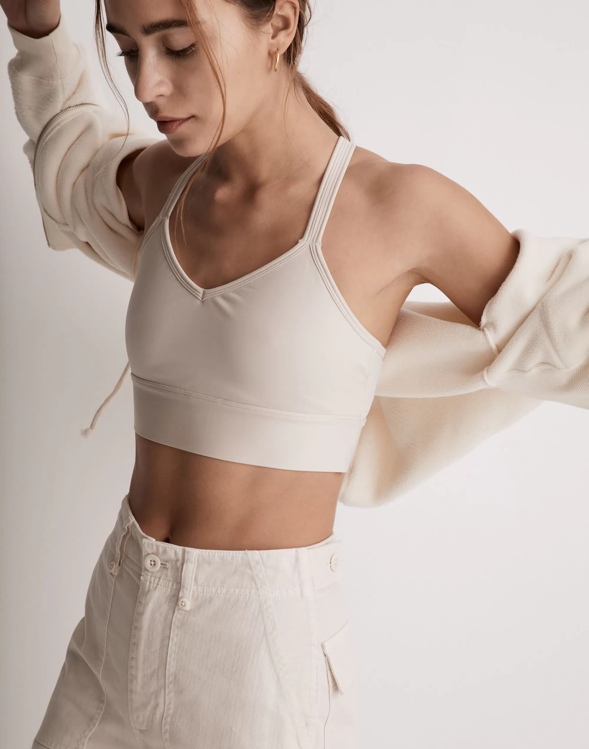 Madewell Tees>Mwl Flex Strappy Sports Bra Harvest Moon