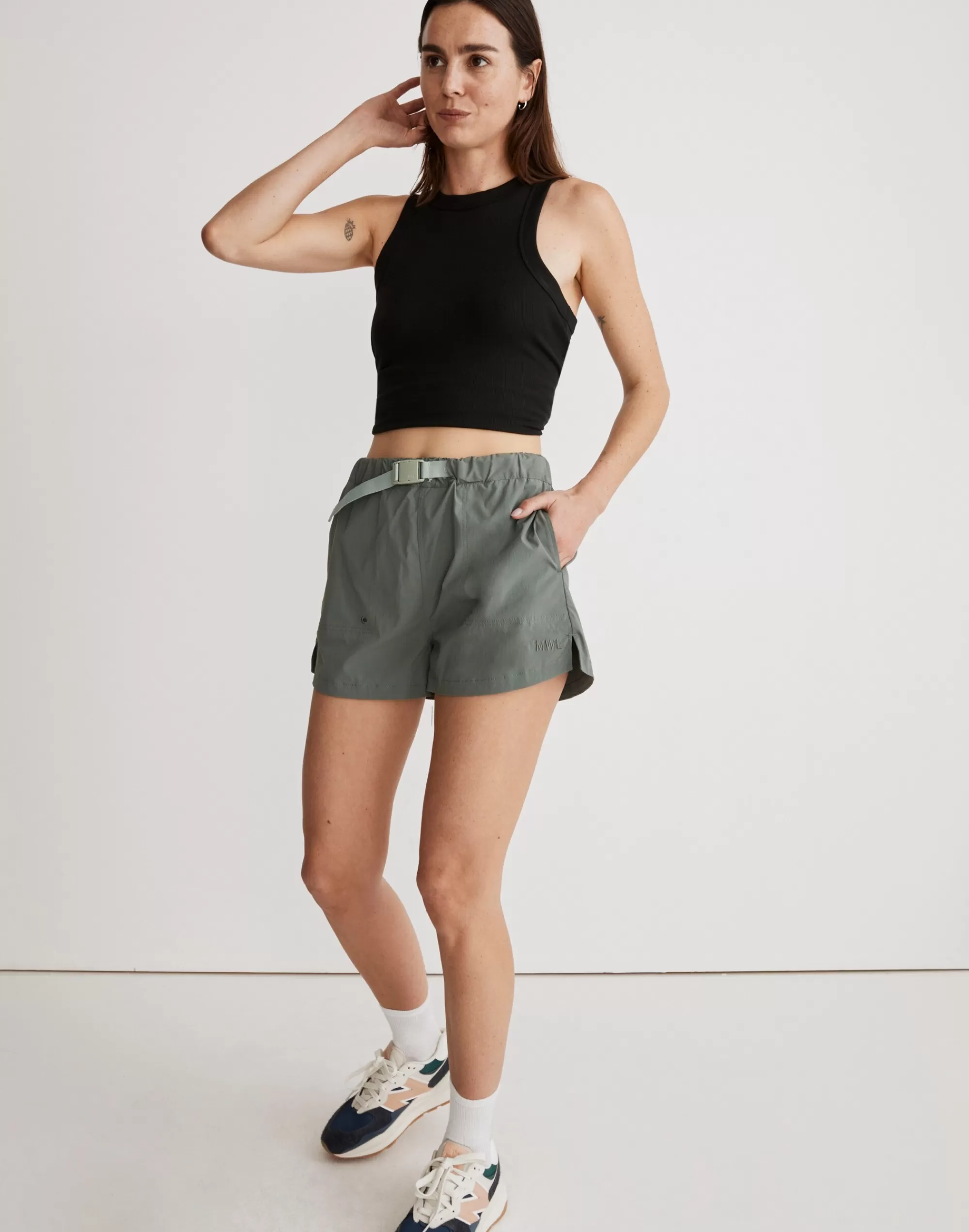 Madewell Activewear>Mwl Nylon Cargo Shorts Architect Green