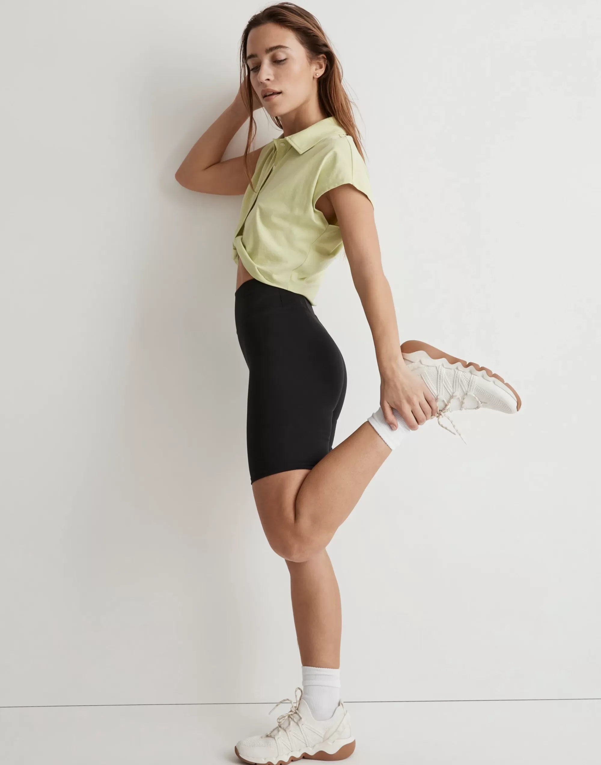 Madewell Tees>Mwl Polo Twist Tee: Botanical Dye Edition Gatehouse Green Solid