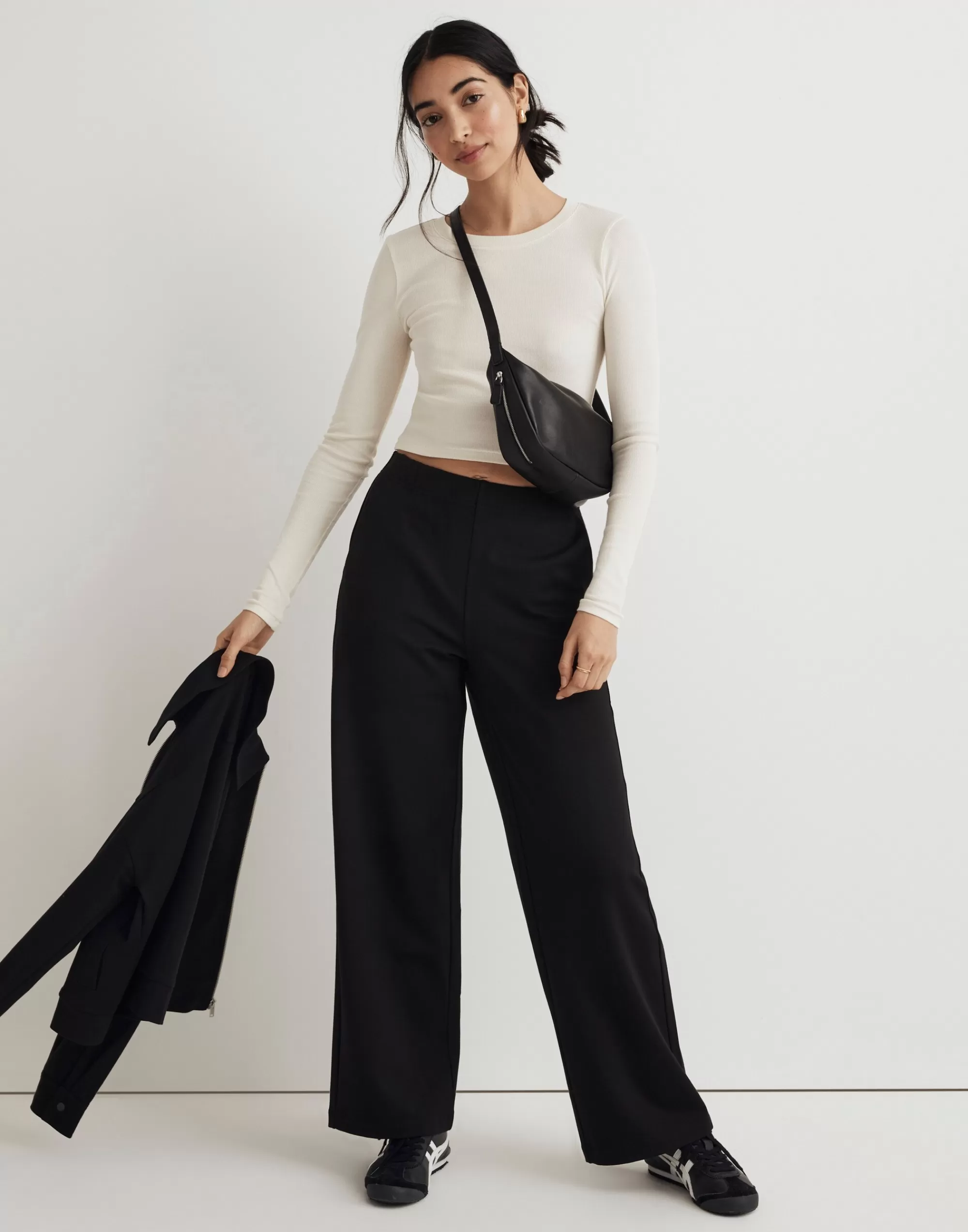 Madewell Activewear>Mwl Ponte Wide-Leg Pants True Black