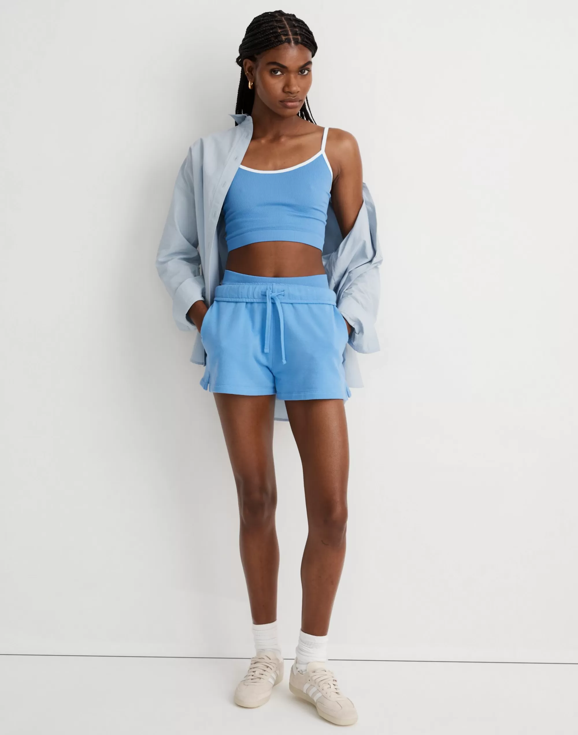 Madewell Activewear>Mwl Terry Drawstring Sweatshorts Oasis Blue