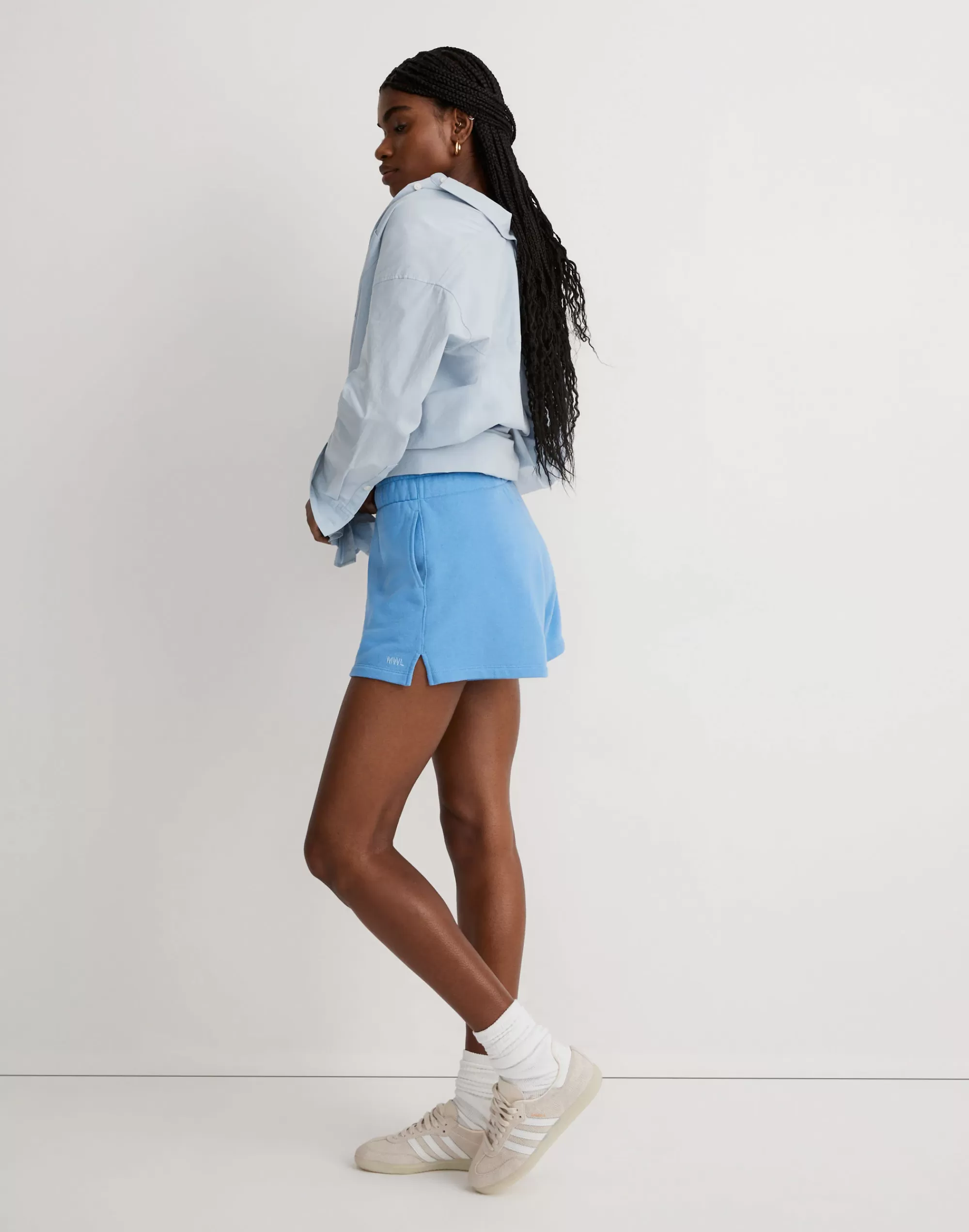 Madewell Activewear>Mwl Terry Drawstring Sweatshorts Oasis Blue