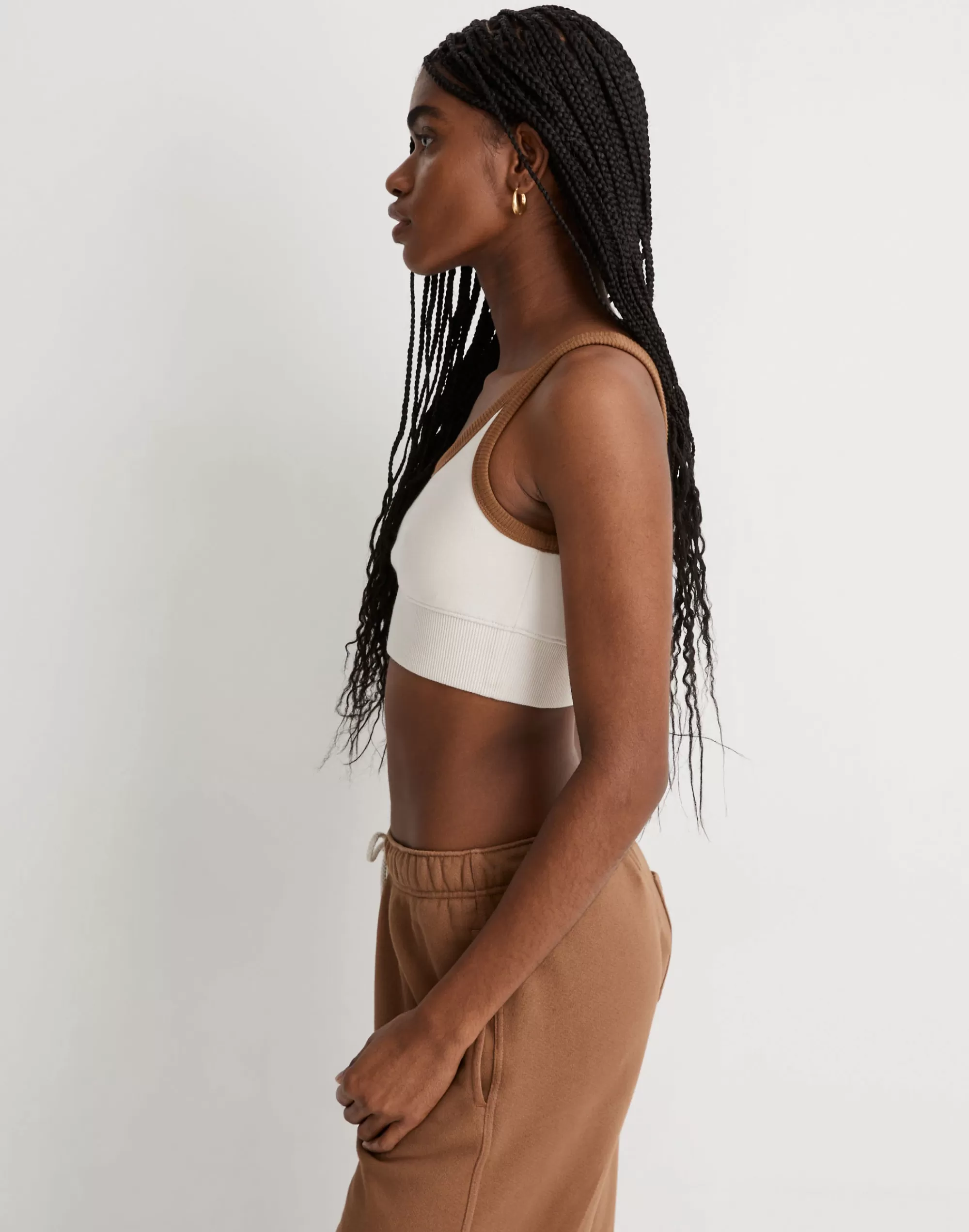 Madewell Activewear>Mwl Terry Ribbed Bralette Vintage Linen